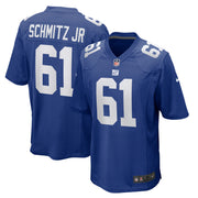 John Michael Schmitz Jr. New York Giants Nike Team Game Jersey -  Royal