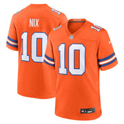 Bo Nix Denver Broncos Nike Mile High Collection 1977 Throwback Player Game Jersey - Orange