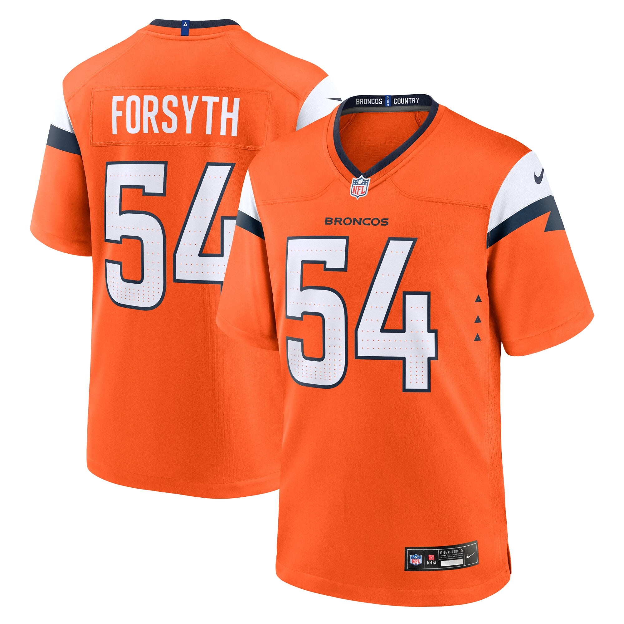 Alex Forsyth Denver Broncos Nike Team Game Jersey -  Orange