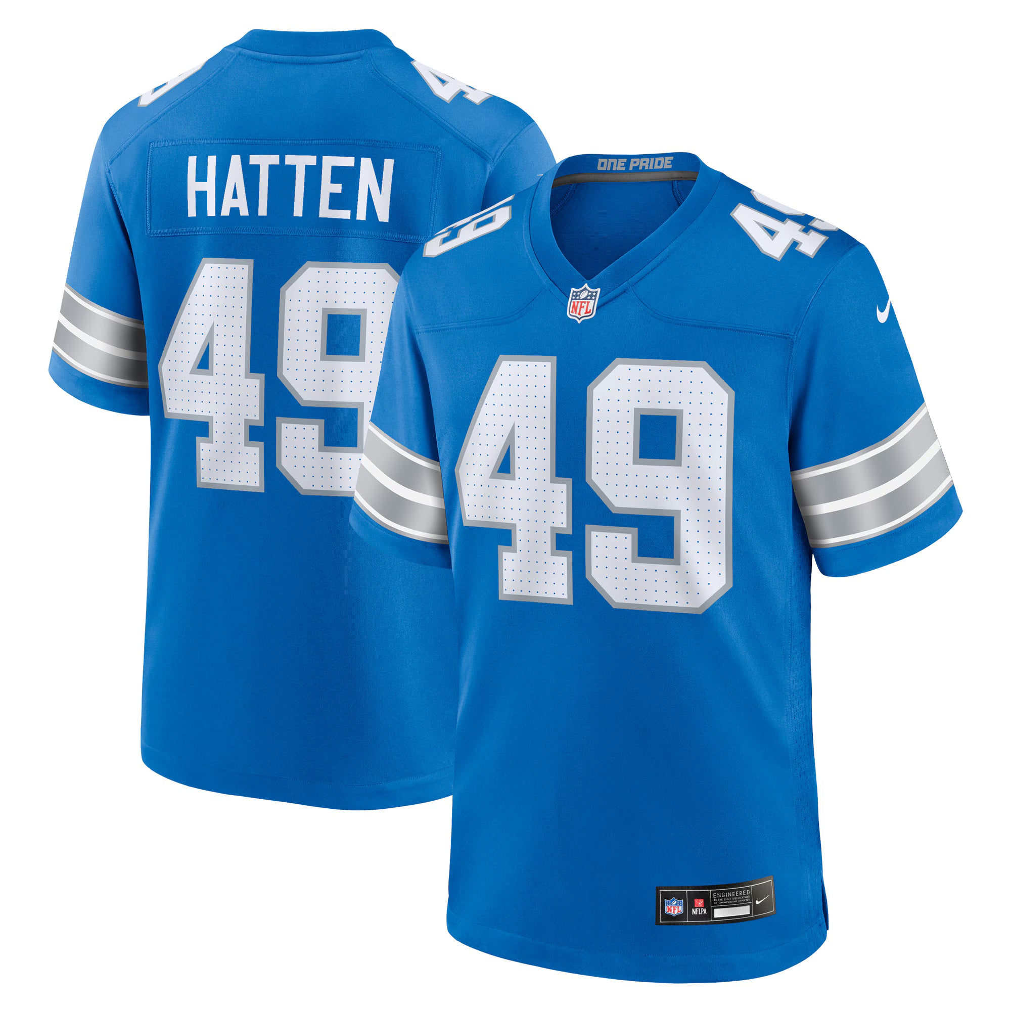 Hogan Hatten Detroit Lions Nike Game Jersey -  Blue