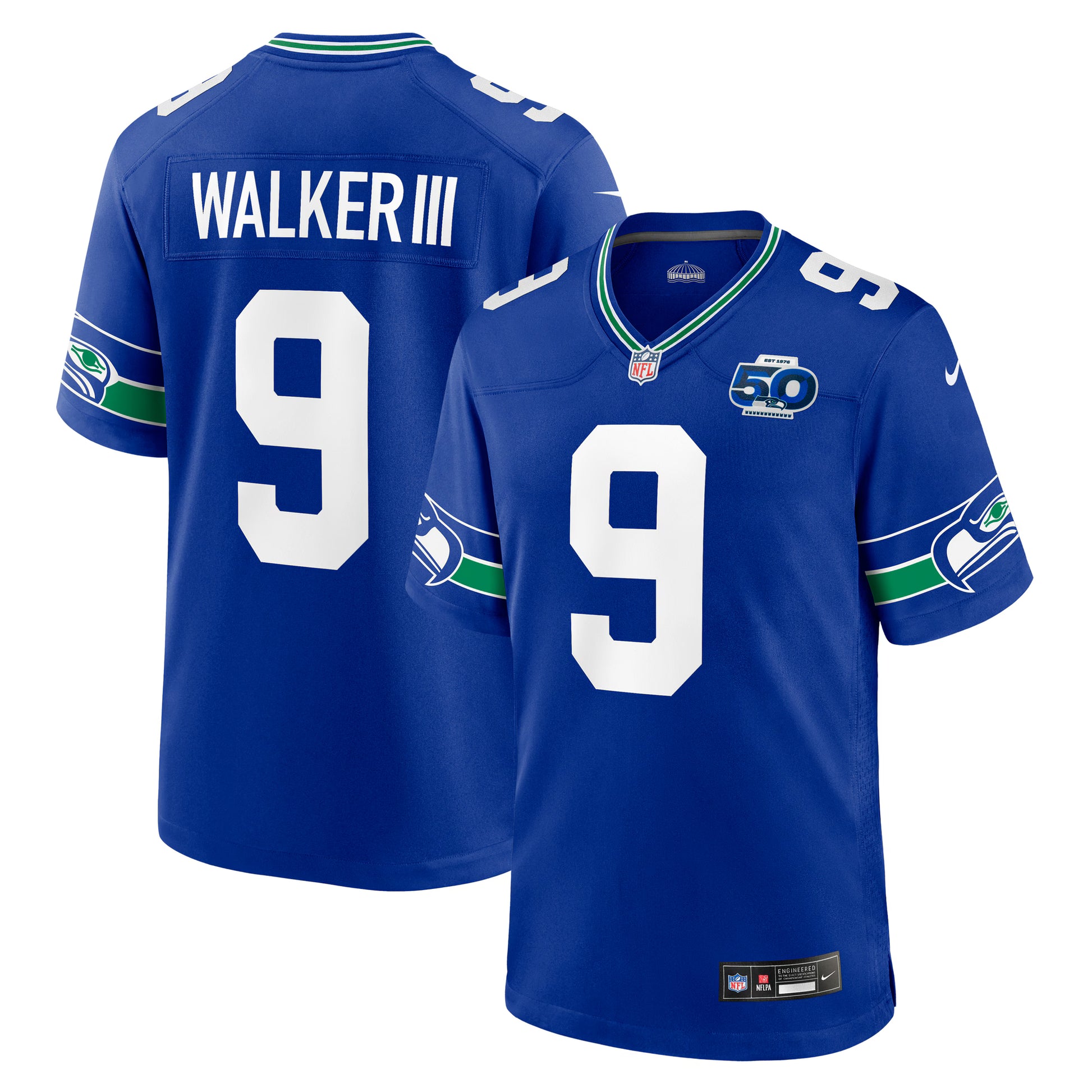 Kenneth Walker III Seattle Seahawks Nike Alternate 50th Season Game Jersey - Royal