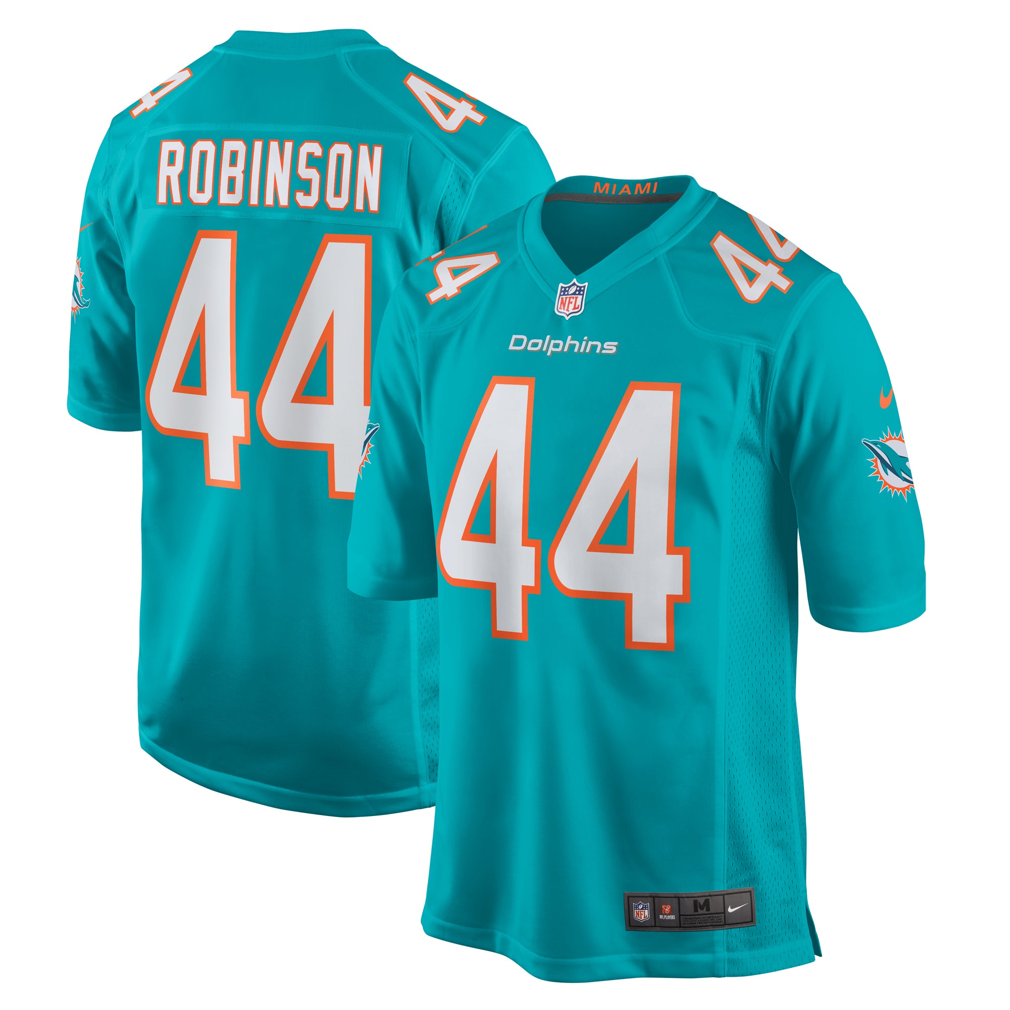 Chop Robinson Miami Dolphins Nike  Game Jersey -  Aqua