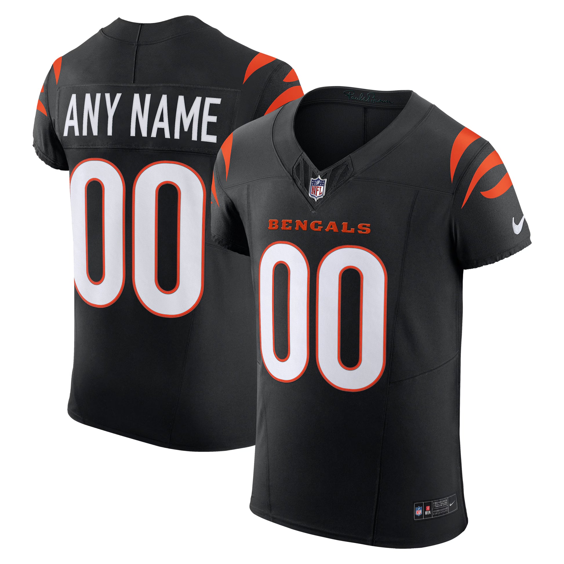 Cincinnati Bengals Nike Team Vapor F.U.S.E. Elite Custom Jersey -  Black