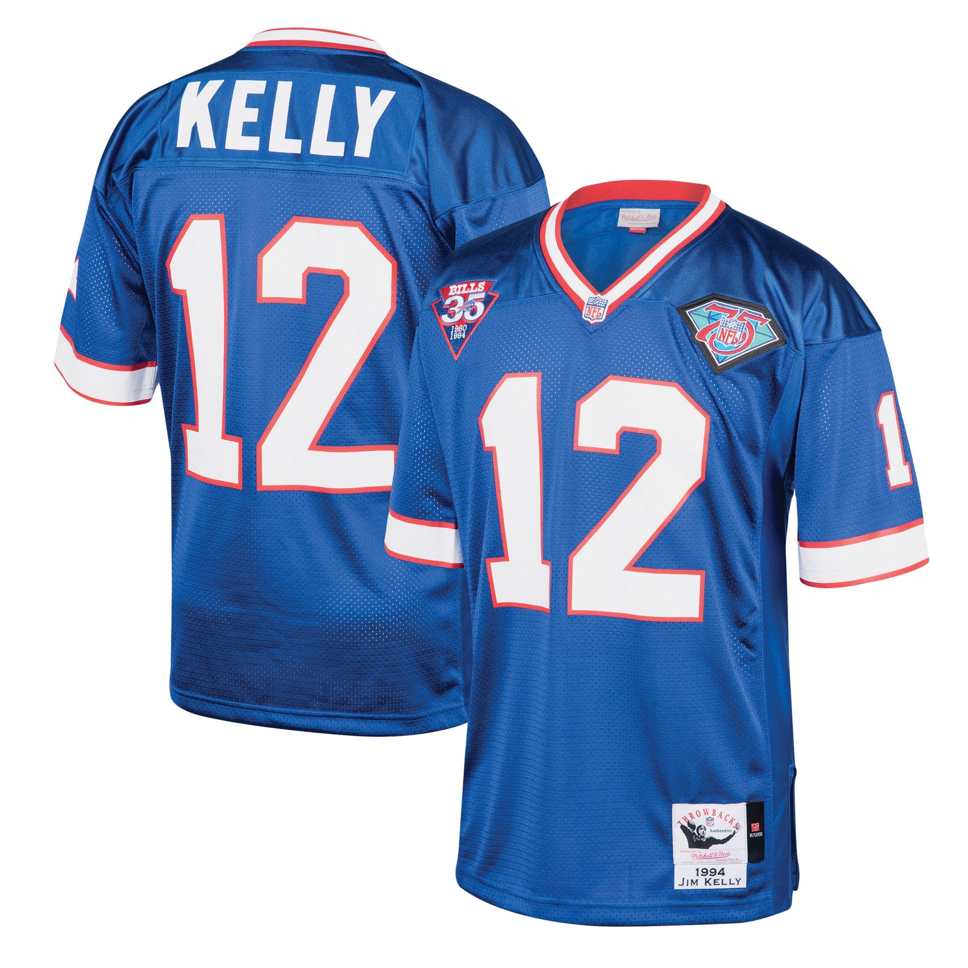 Jim Kelly Buffalo Bills 1994 Mitchell &amp; Ness Authentic Throwback Retired Player Jersey - Royal