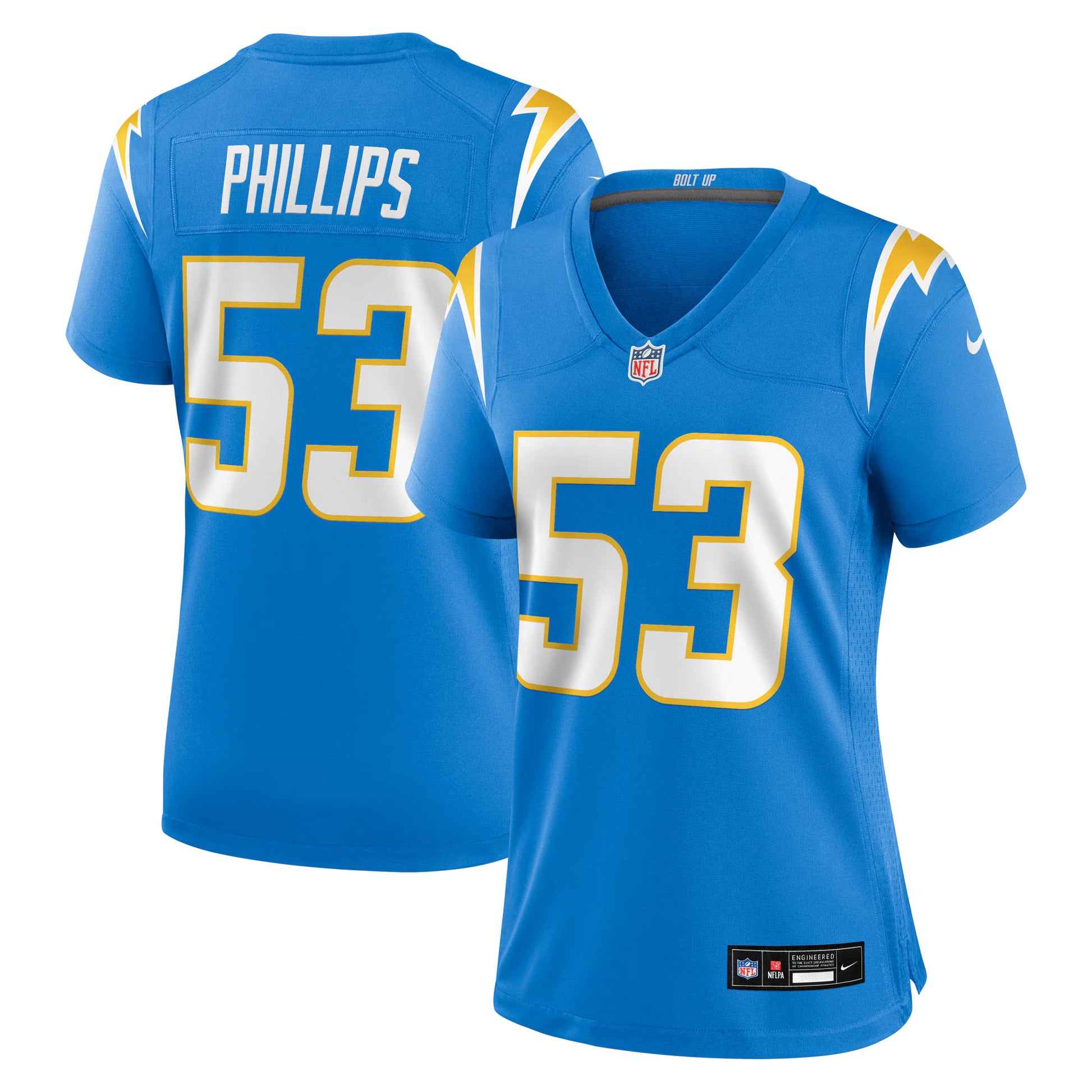 Del'Shawn Phillips Los Angeles Chargers Nike Women's Team Game Jersey -  Powder Blue