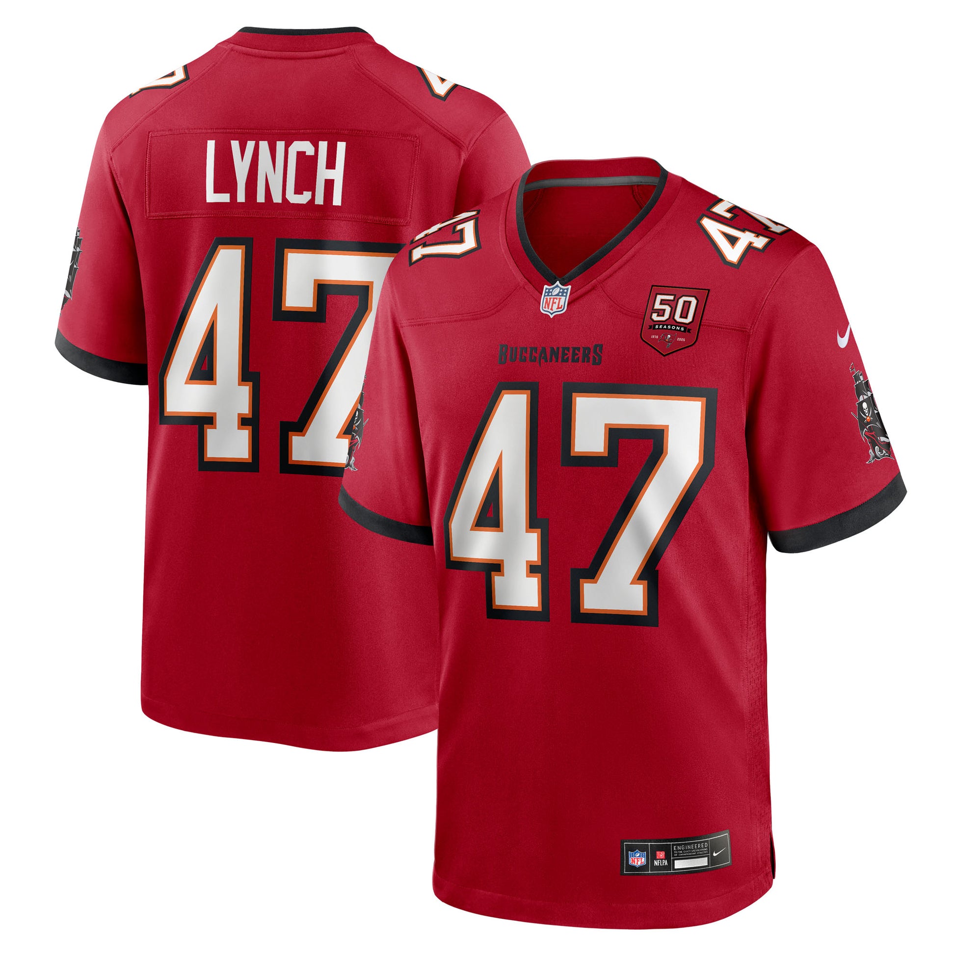 John Lynch Tampa Bay Buccaneers Nike 50th Anniversary Team Game Jersey - Red