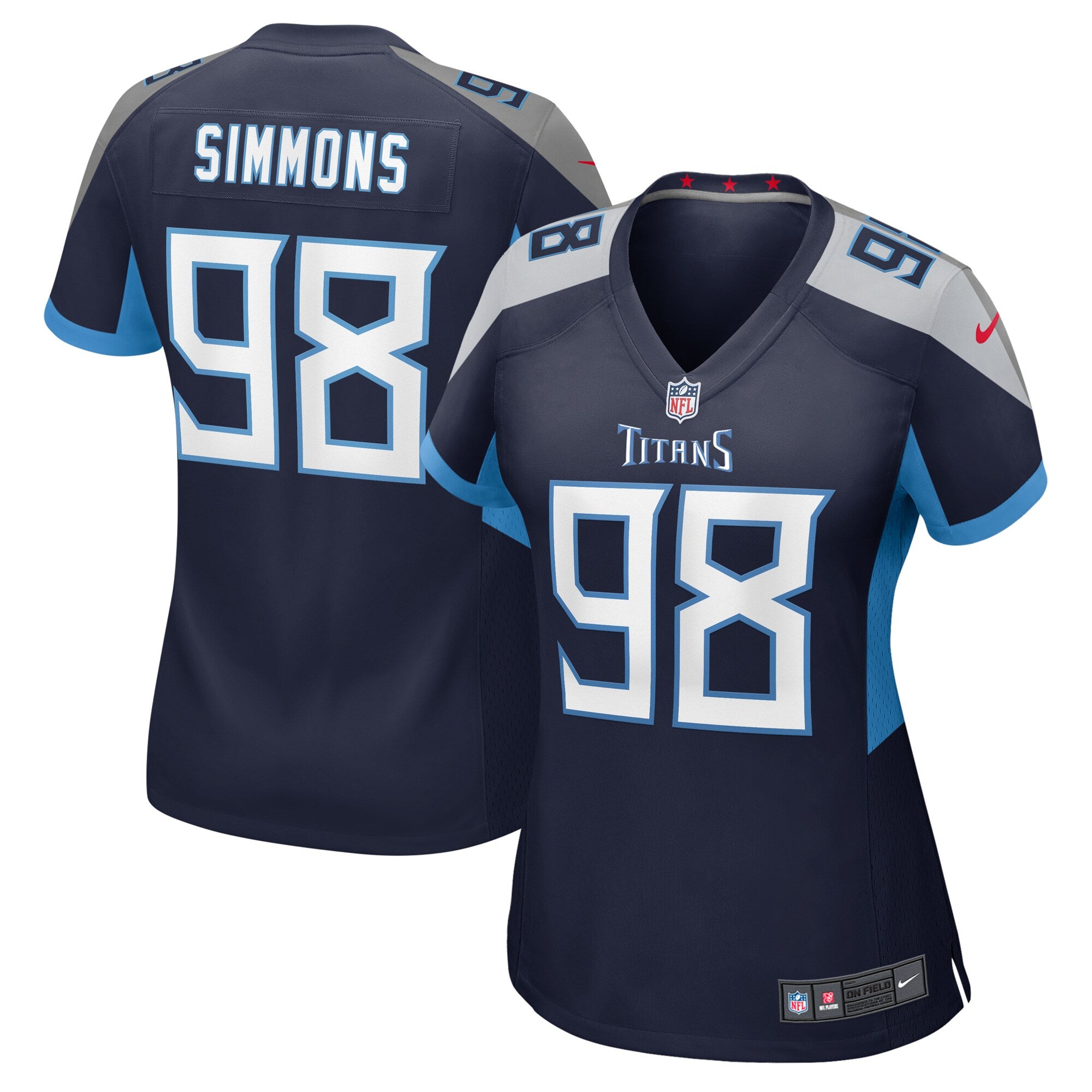 Jeffery Simmons Tennessee Titans Nike Women's Alternate Game Jersey - Navy