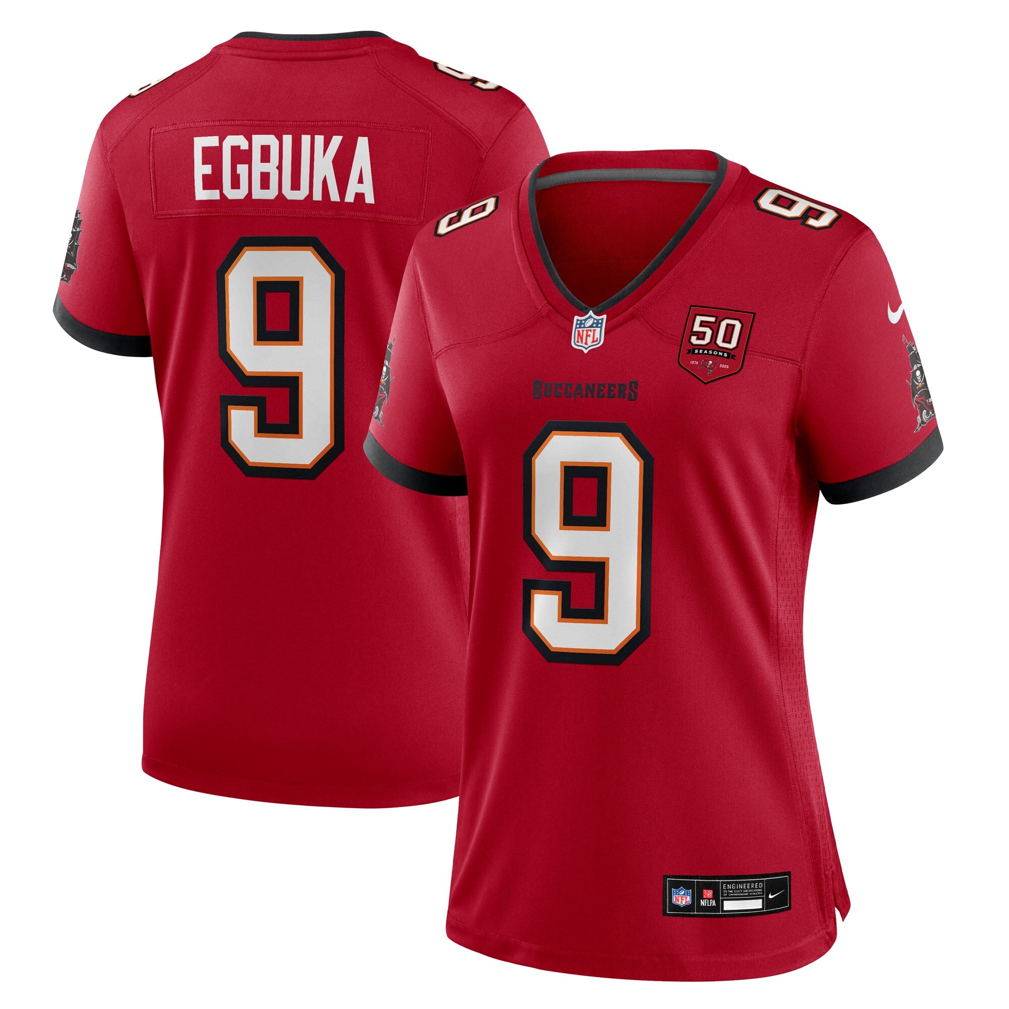 Emeka Egbuka Tampa Bay Buccaneers Nike Women's 50th Season Team Game Jersey - Red