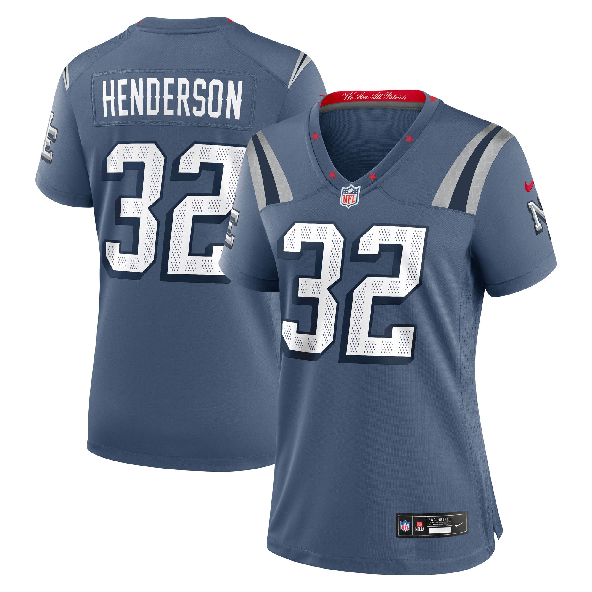 TreVeyon Henderson New England Patriots Nike Women's 2025 Rivalries Collection Game Jersey - Storm Blue