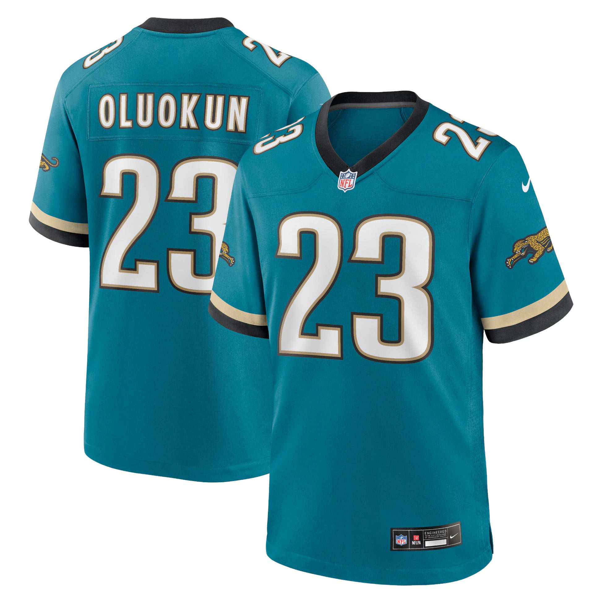 Foye Oluokun Jacksonville Jaguars Nike Prowler Throwback Player Game Jersey - Teal