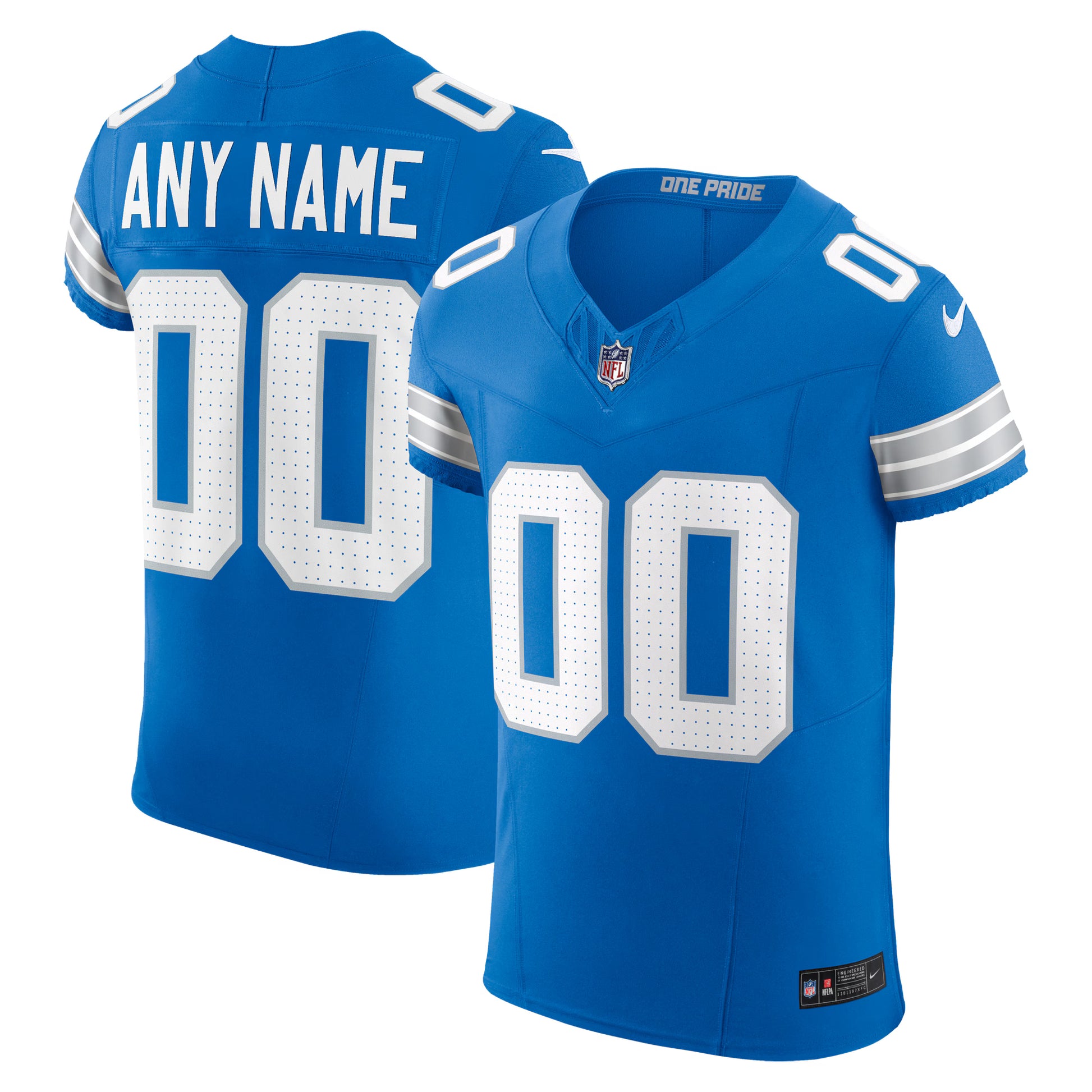 Detroit Lions Nike Team Vapor F.U.S.E. Elite Custom Jersey -  Blue