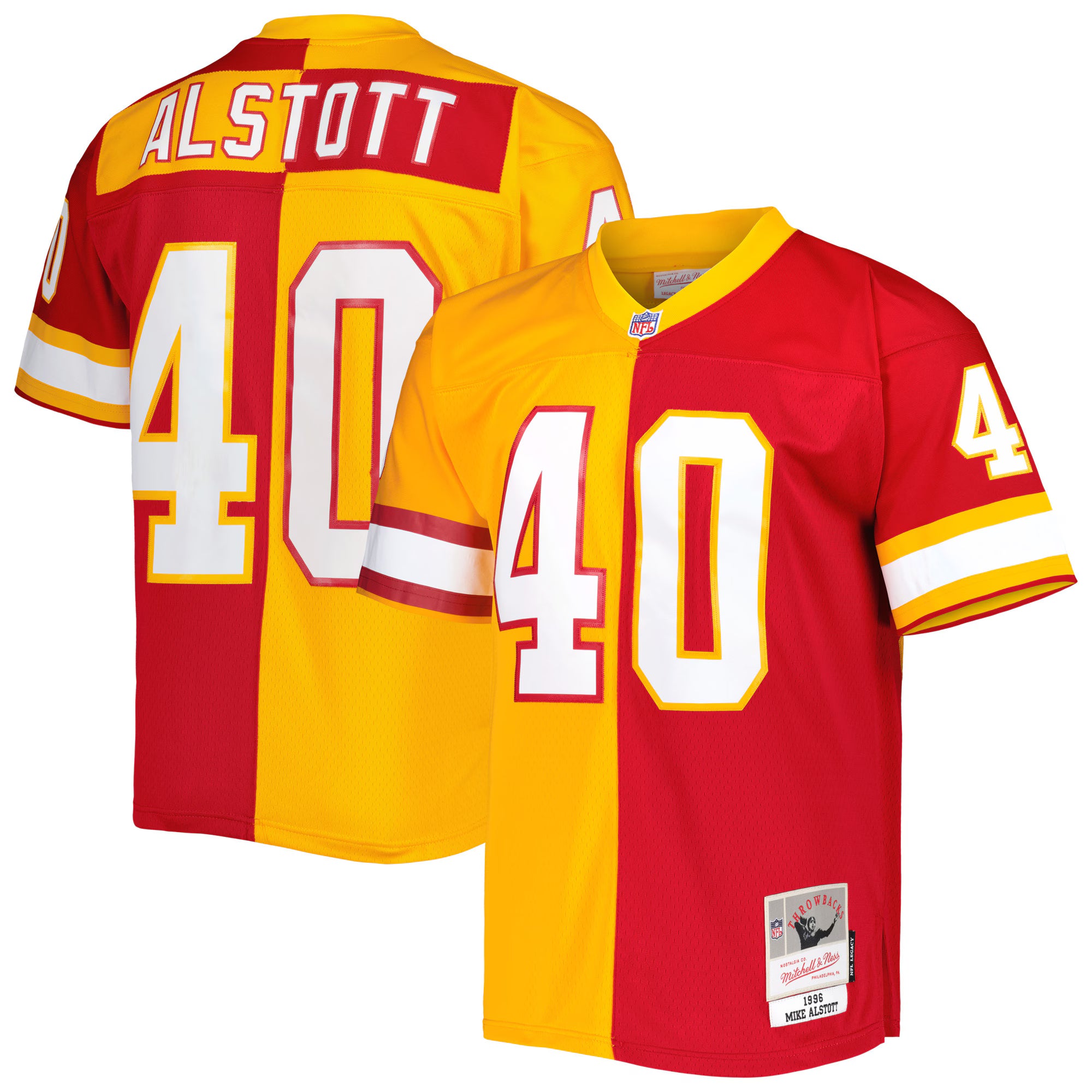 Mike Alstott Tampa Bay Buccaneers Mitchell &amp; Ness 1996 Split Legacy Replica Jersey - Orange/Red