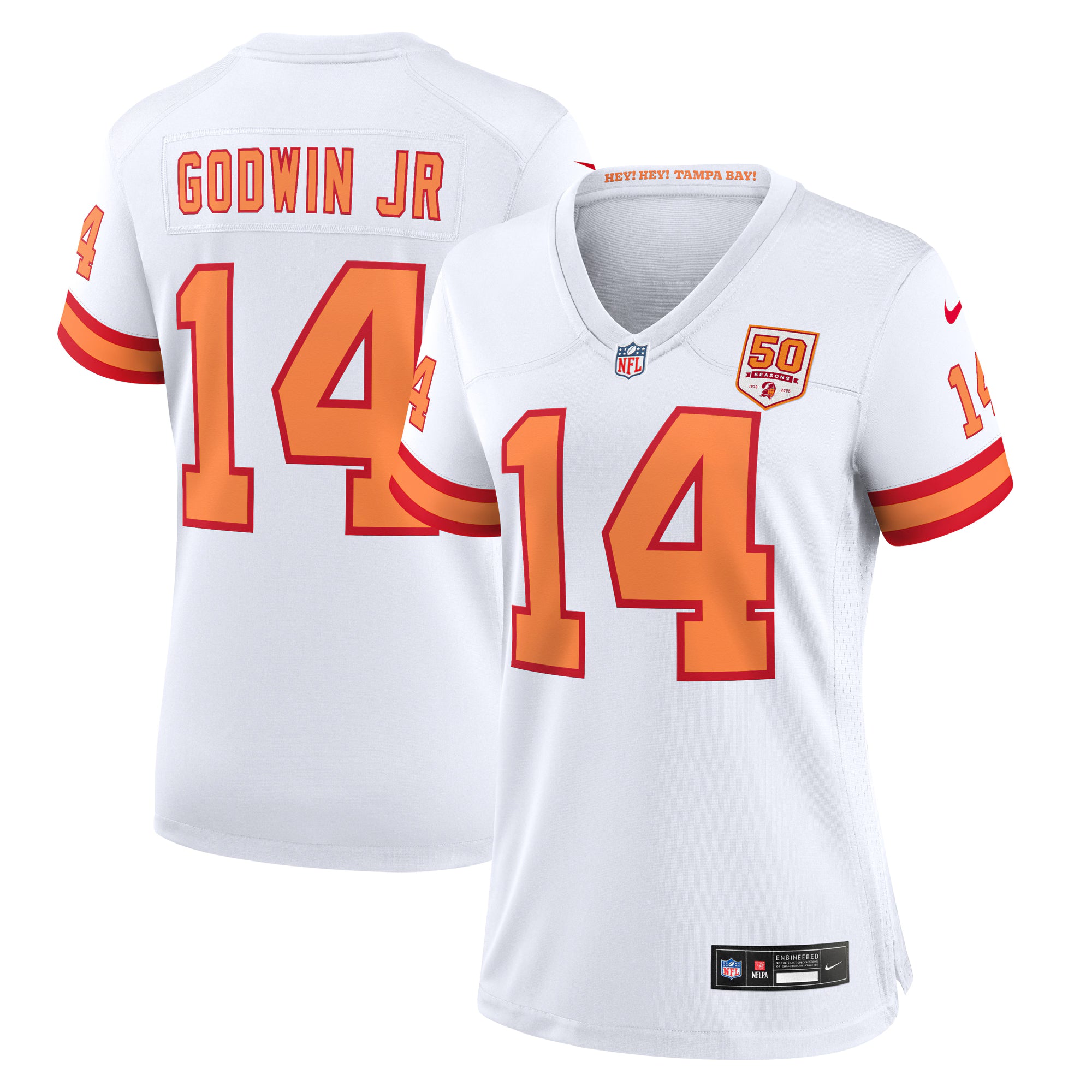 Chris Godwin Jr. '76 Tampa Bay Buccaneers Nike Women's 50th Season Game Jersey - White