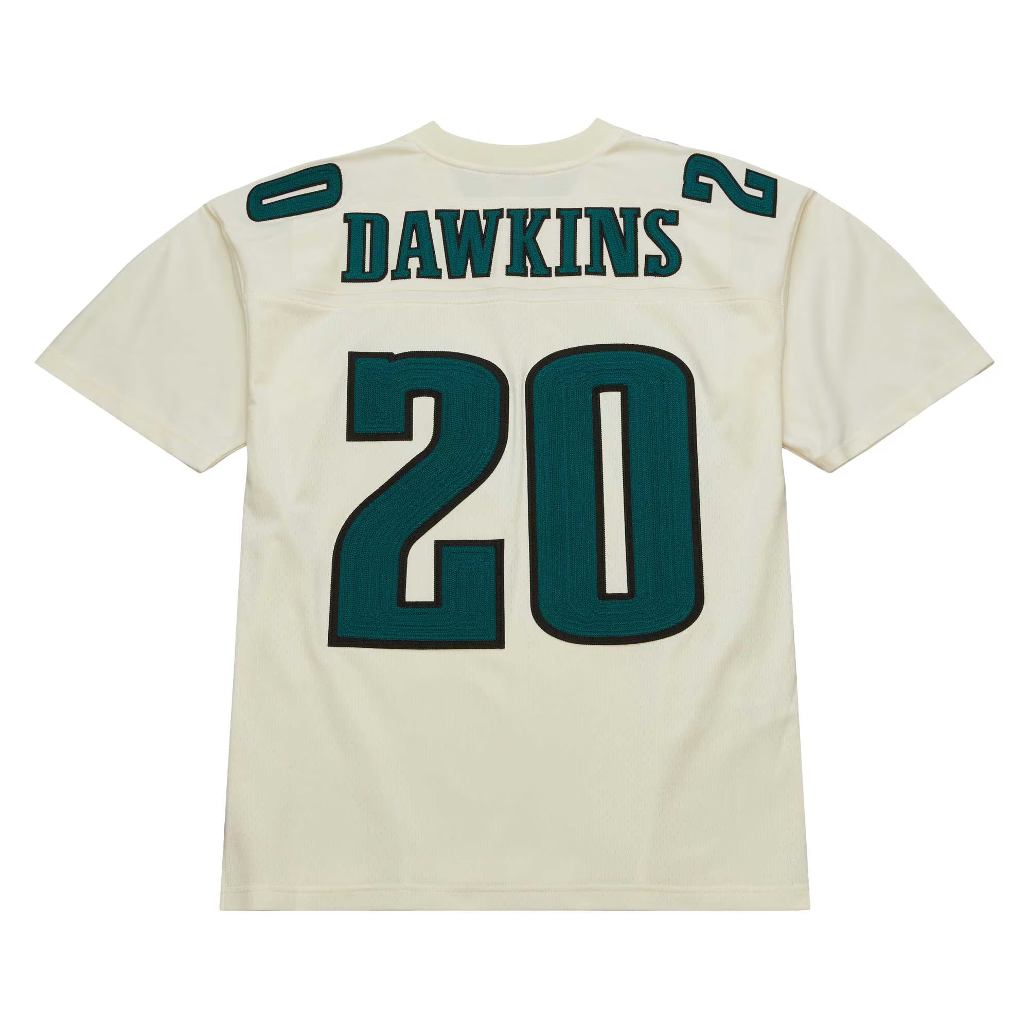 Brian Dawkins Philadelphia Eagles Mitchell &amp; Ness Chainstitch Legacy Jersey - Cream