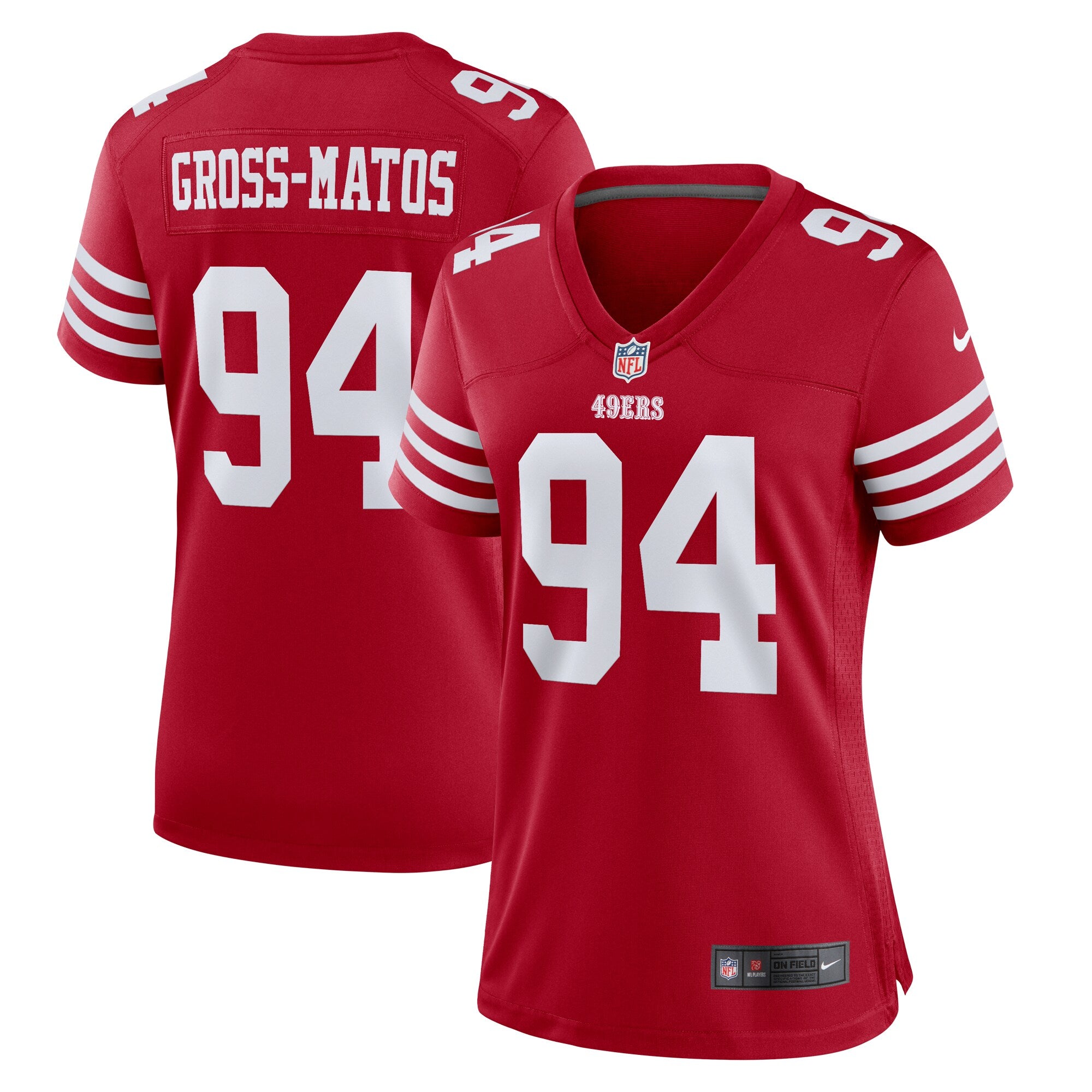 Yetur Gross-Matos San Francisco 49ers Nike Women's Team Game Jersey -  Scarlet