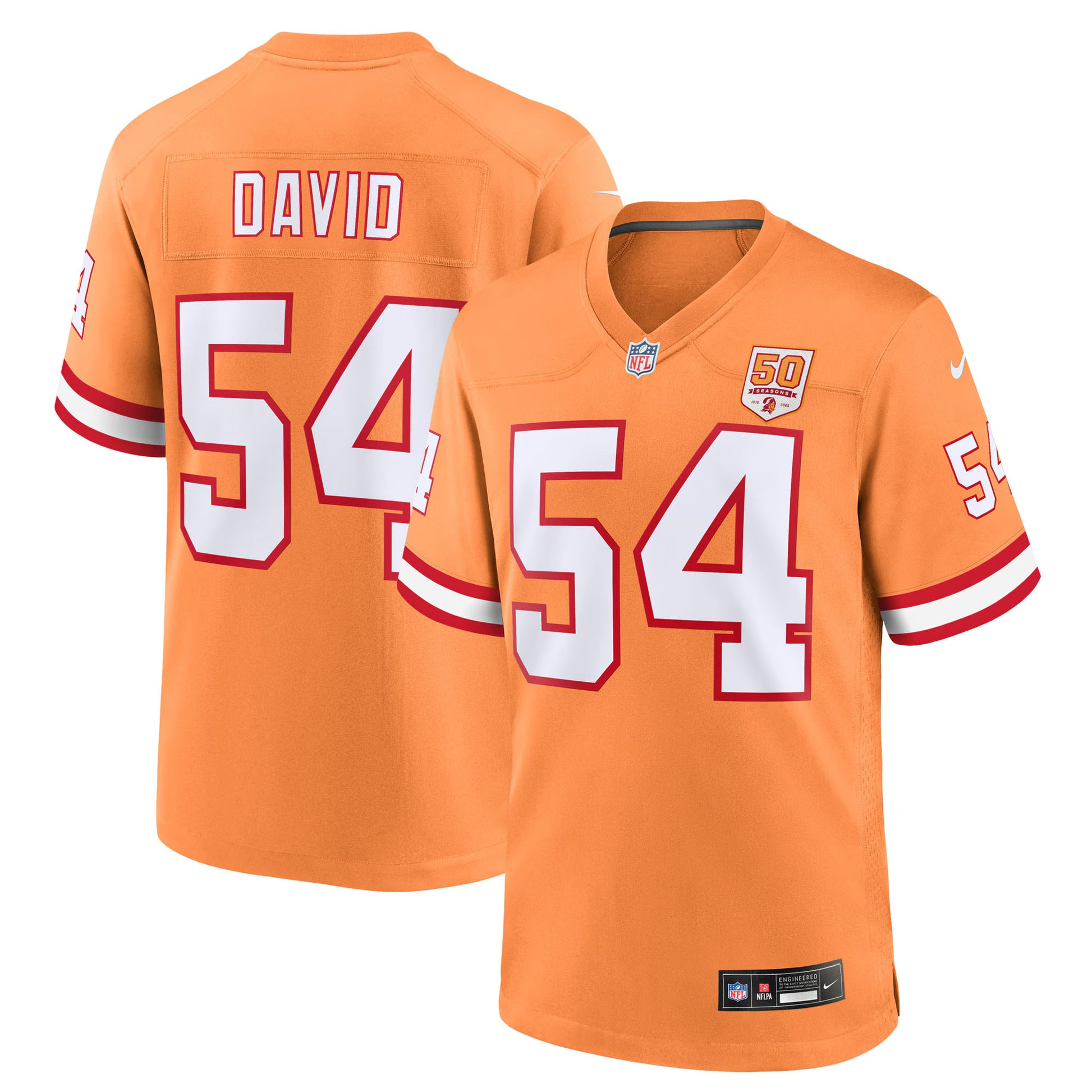 Lavonte David  Tampa Bay Buccaneers Nike 50th Season Game Jersey - Creamsicle
