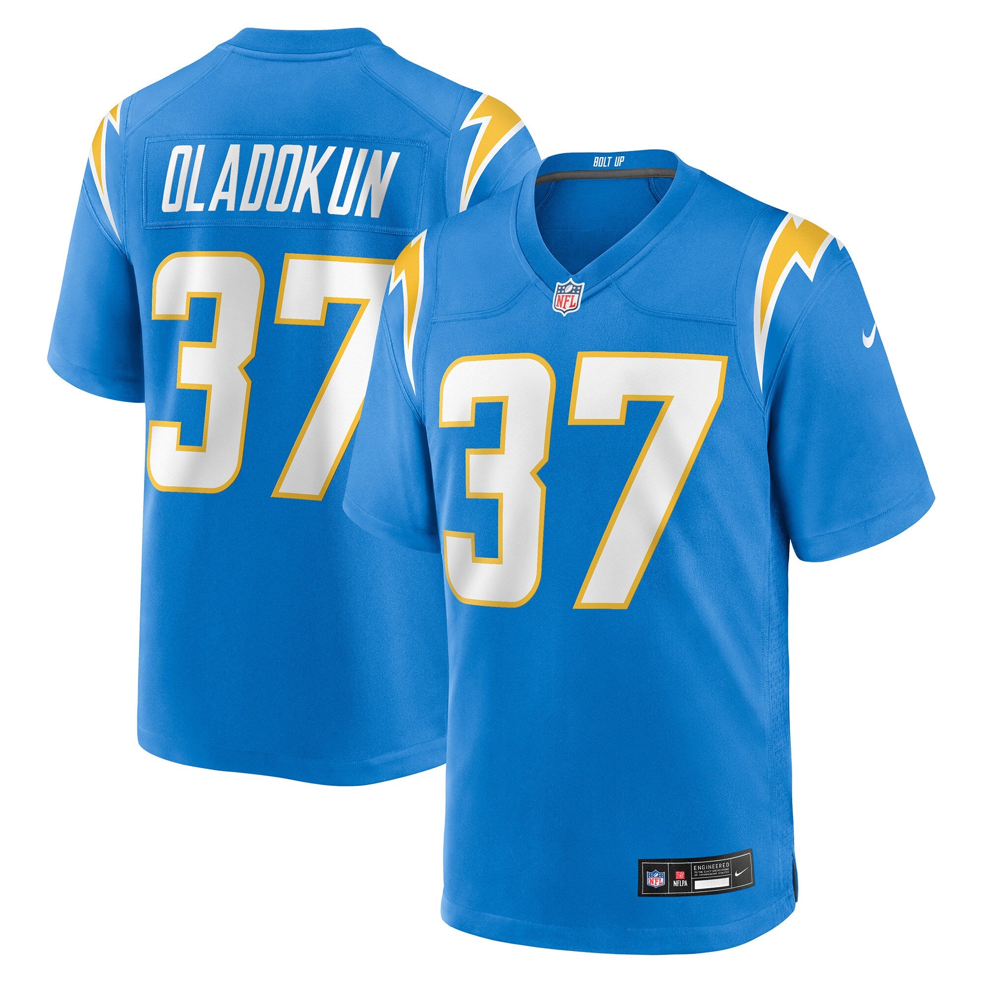 Jordan Oladokun Los Angeles Chargers Nike Team Game Jersey -  Powder Blue