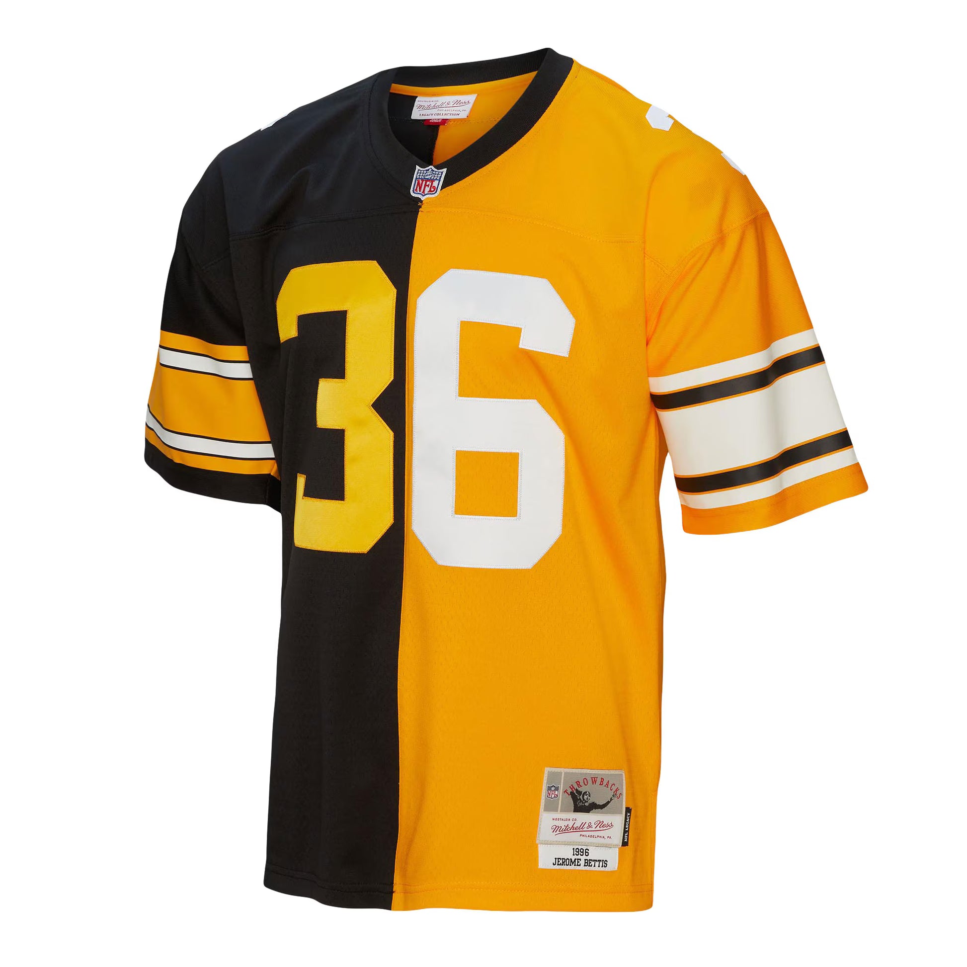 Jerome Bettis Pittsburgh Steelers Mitchell &amp; Ness 1996 Split Legacy Replica Jersey - Black/Gold