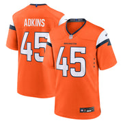 Nate Adkins Denver Broncos Nike Team Game Jersey -  Orange