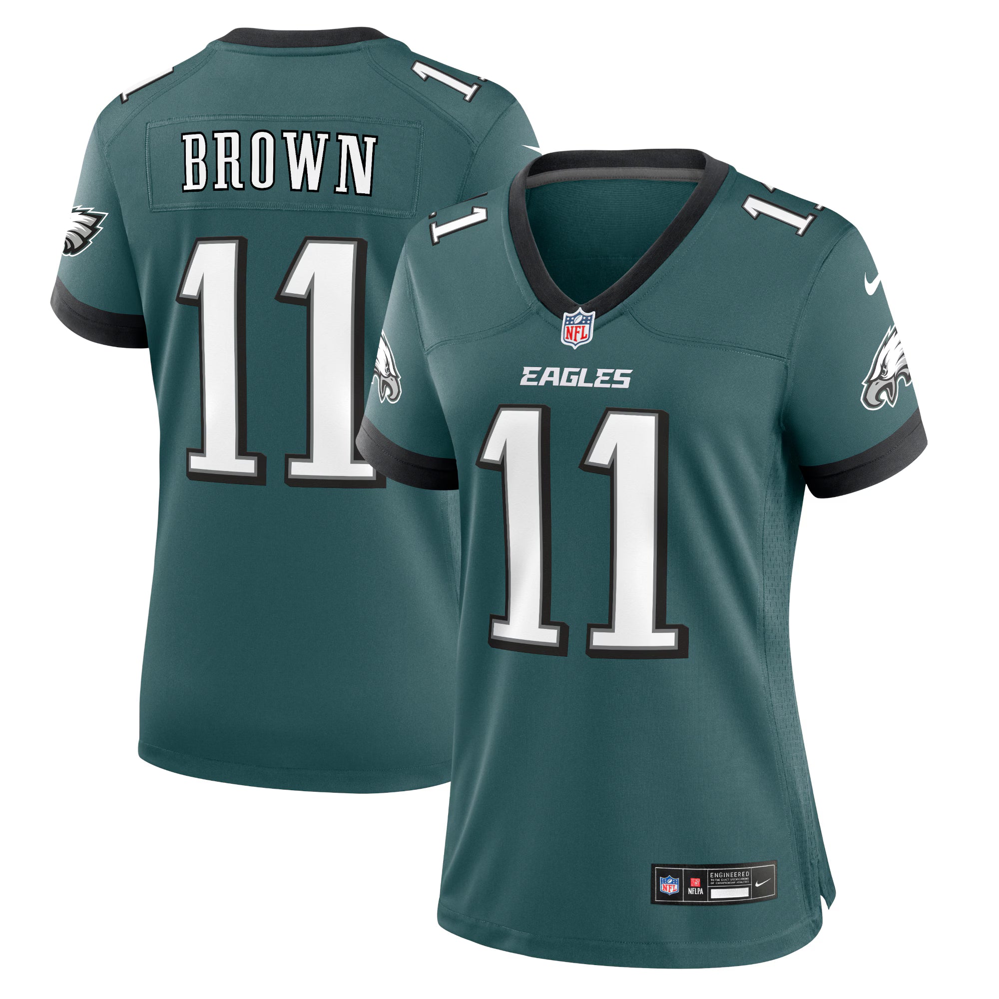 A.J. Brown Philadelphia Eagles Nike Women's Team Game Jersey - Midnight Green