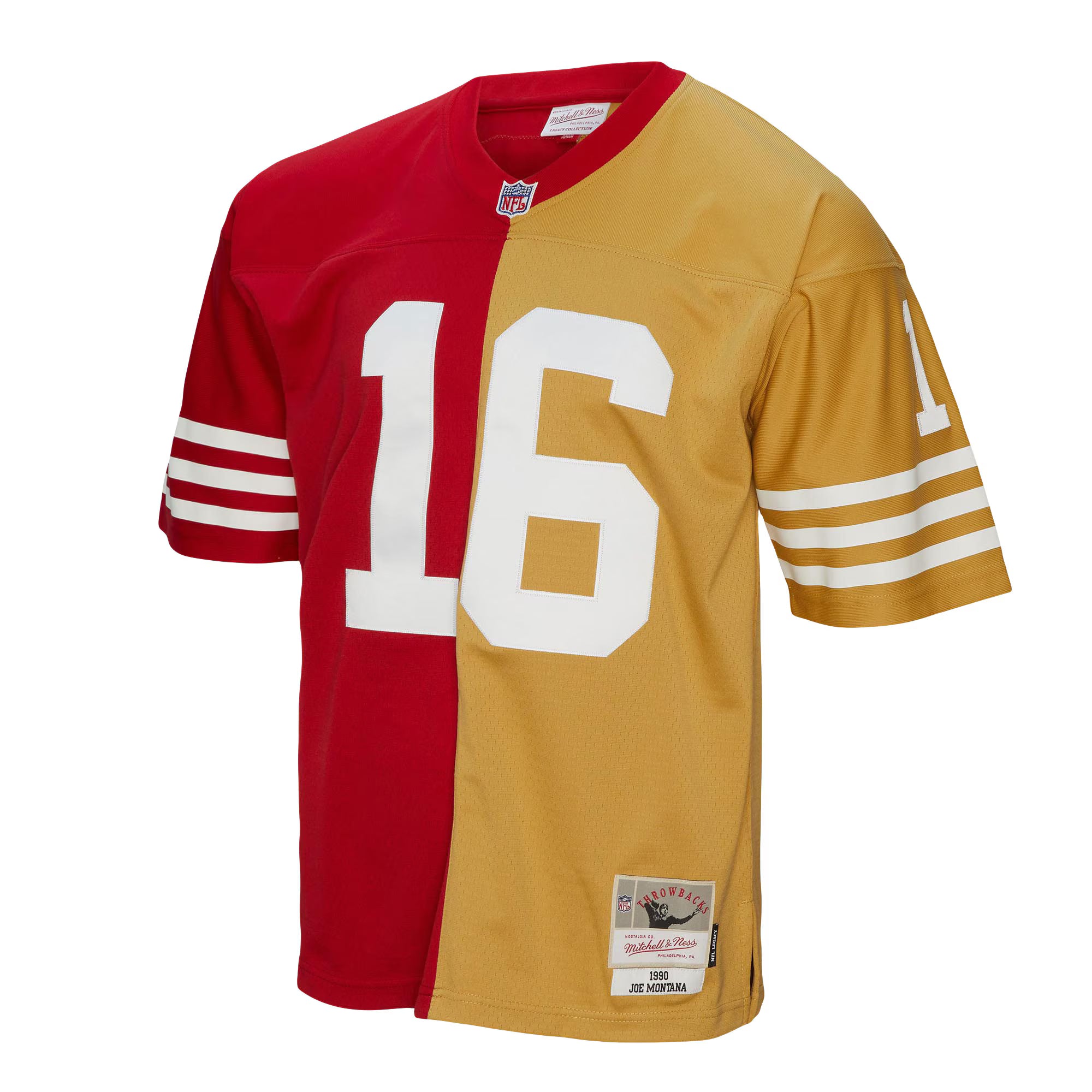 Joe Montana San Francisco 49ers Mitchell &amp; Ness 1990 Split Legacy Replica Jersey - Scarlet/Gold