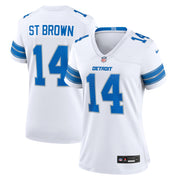Amon-Ra St. Brown Detroit Lions Nike Women's White Game Jersey - White