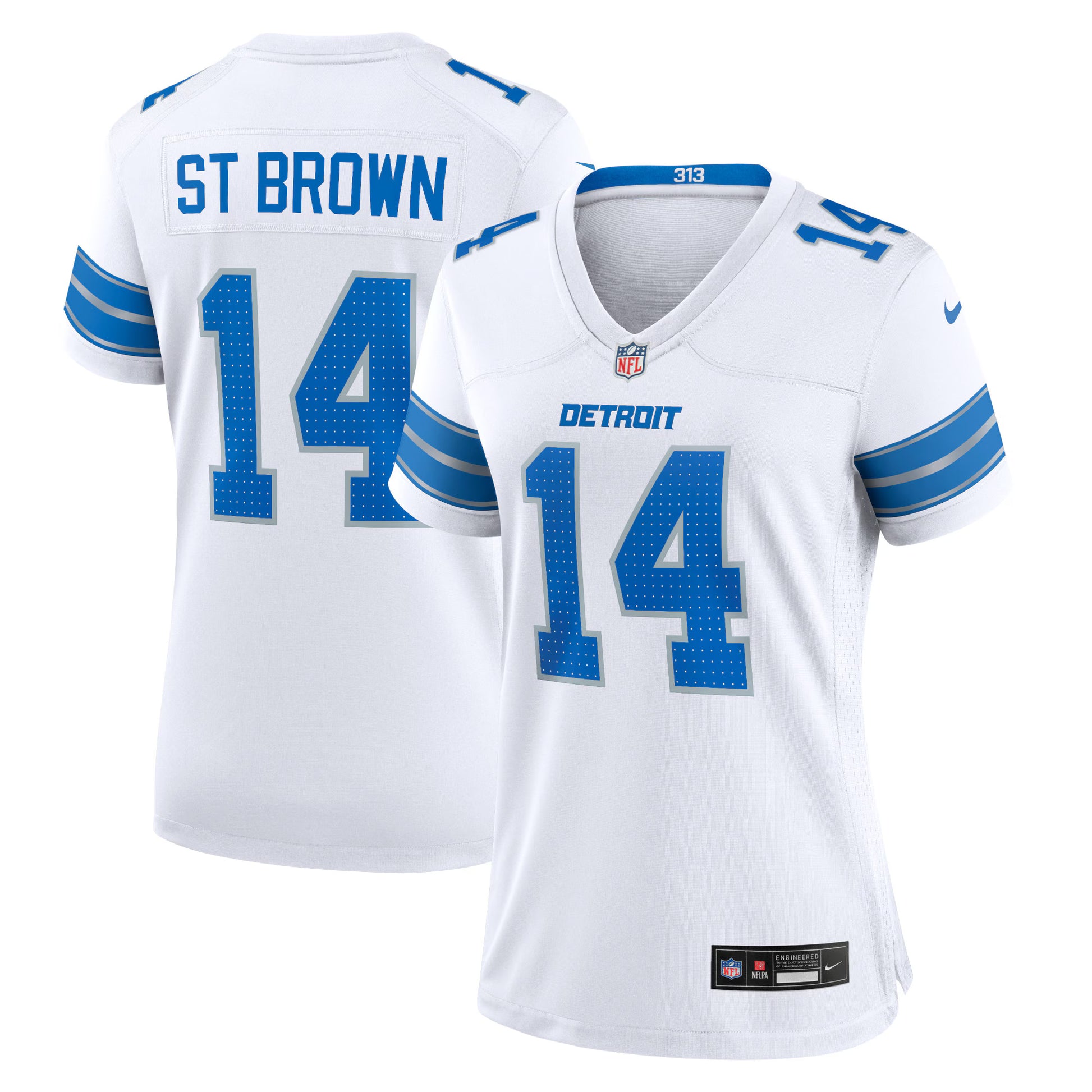 Amon-Ra St. Brown Detroit Lions Nike Women's White Game Jersey - White