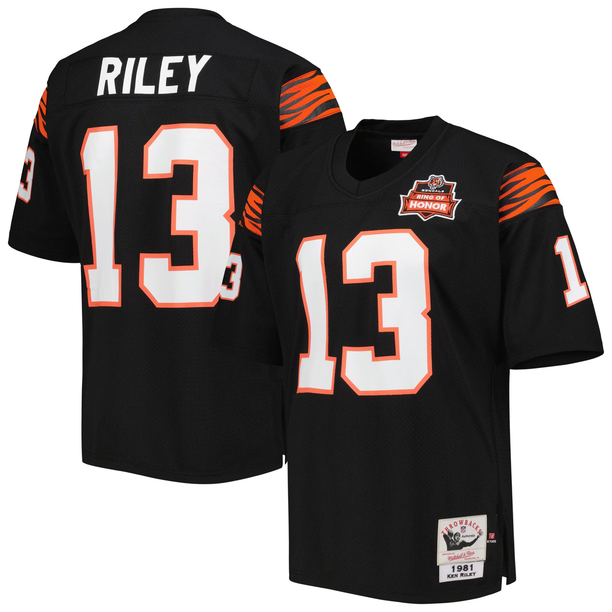 Ken Riley Cincinnati Bengals 1981 Mitchell &amp; Ness Authentic Throwback Retired Player Jersey - Black