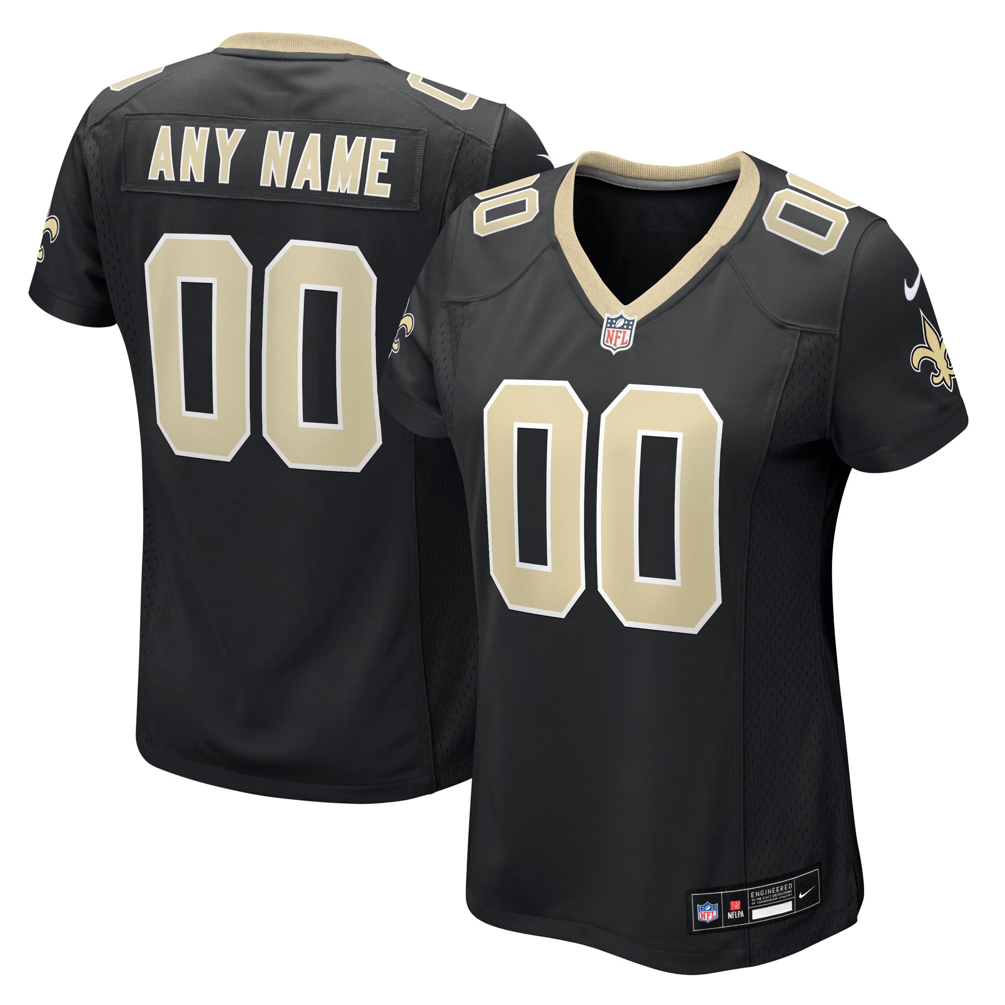 New Orleans Saints Nike Women's Custom Game Jersey - Black