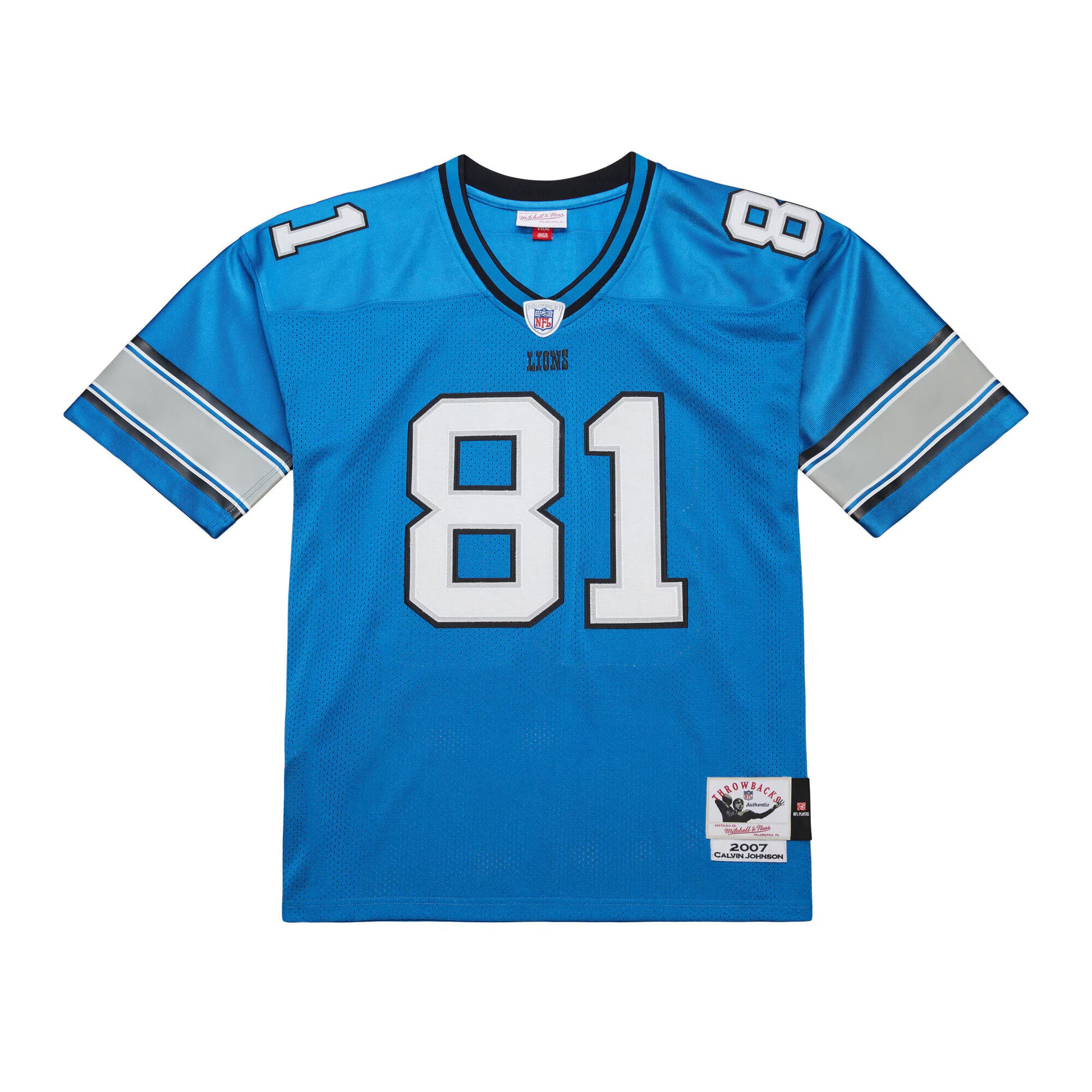 Calvin Johnson Detroit Lions Mitchell &amp; Ness 2007 Authentic Throwback Retired Player Jersey - Blue