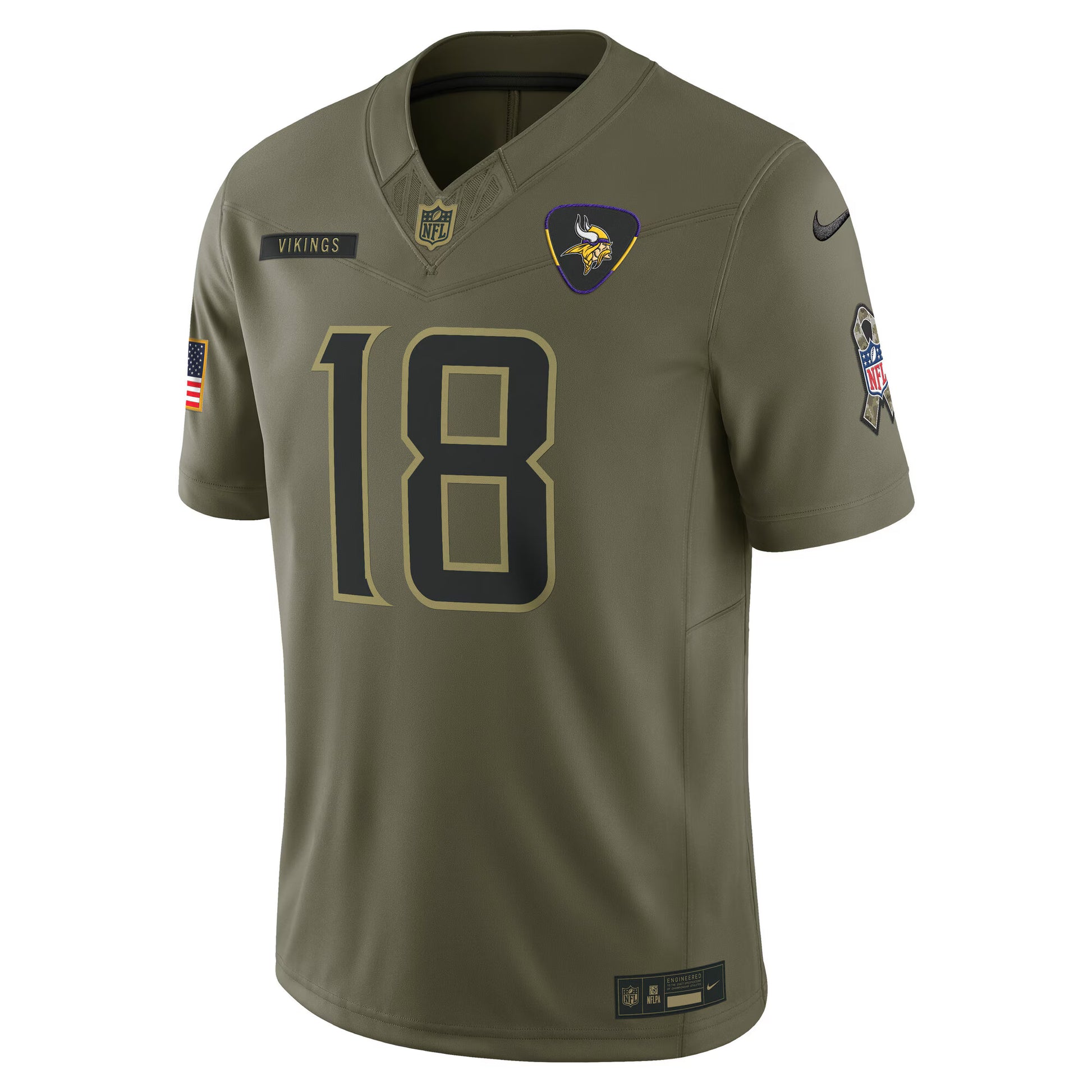 Justin Jefferson Minnesota Vikings Nike 2025 Salute to Service Limited Jersey - Olive