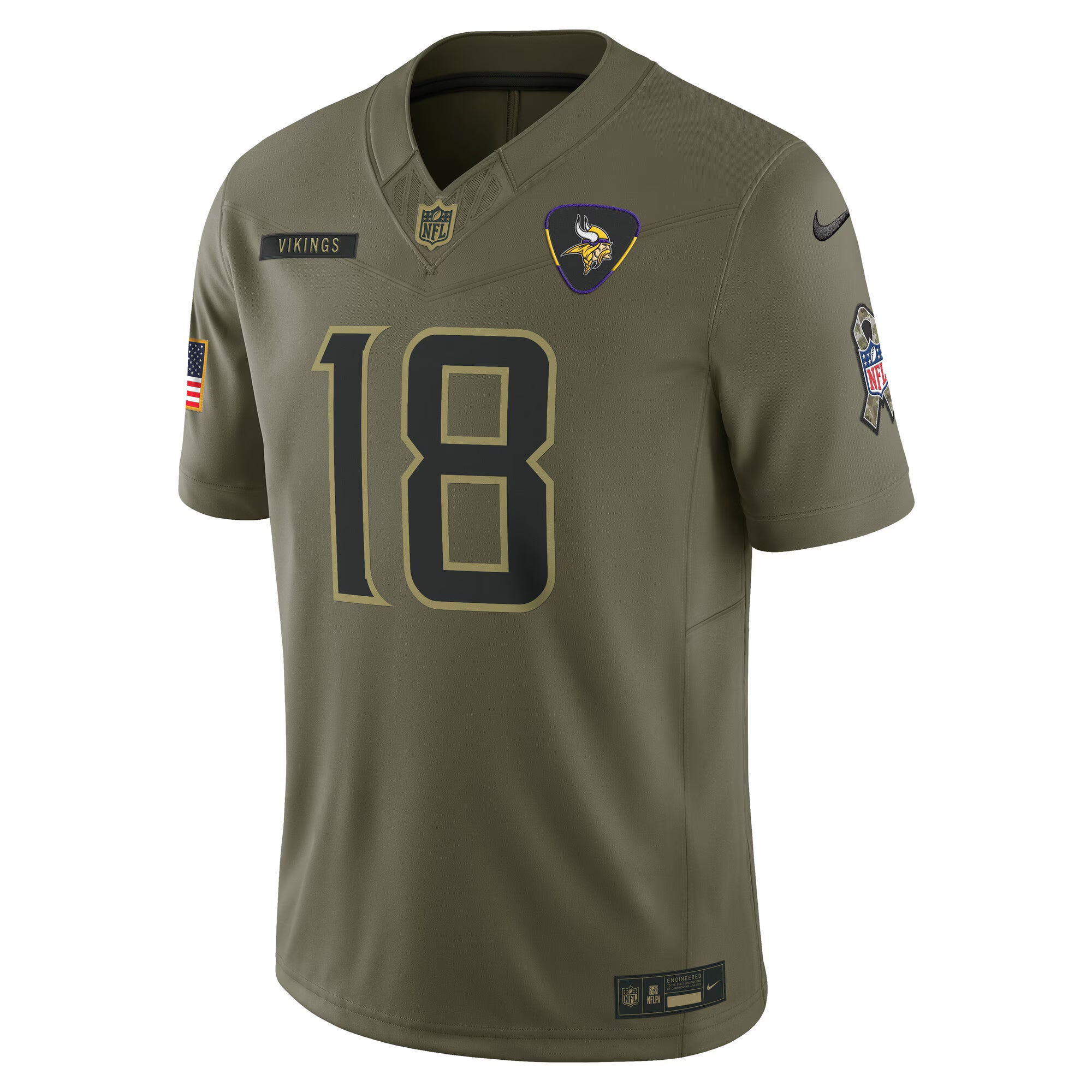 Justin Jefferson Minnesota Vikings Nike 2025 Salute to Service Limited Jersey - Olive