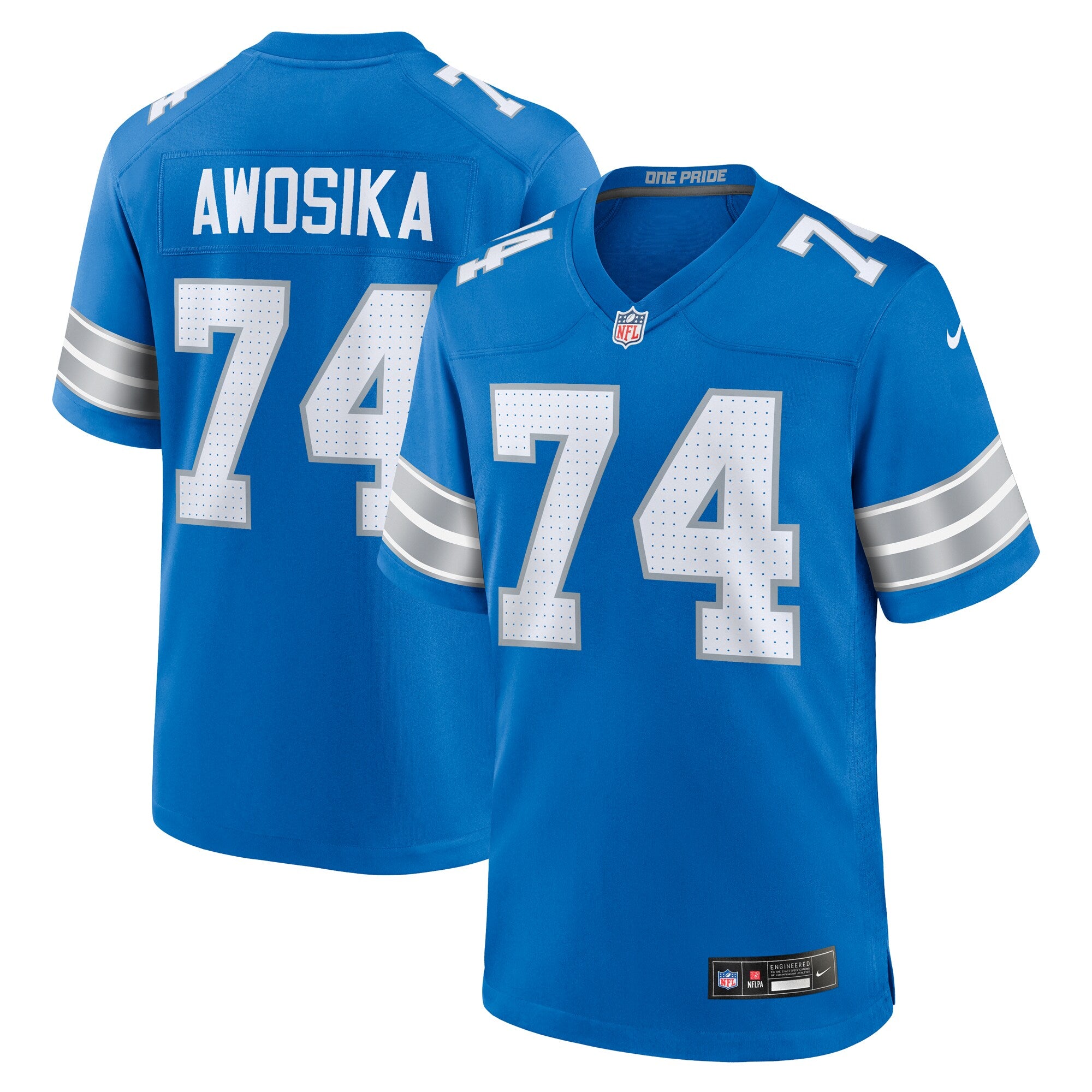 Kayode Awosika Detroit Lions Nike Team Game Jersey -  Blue