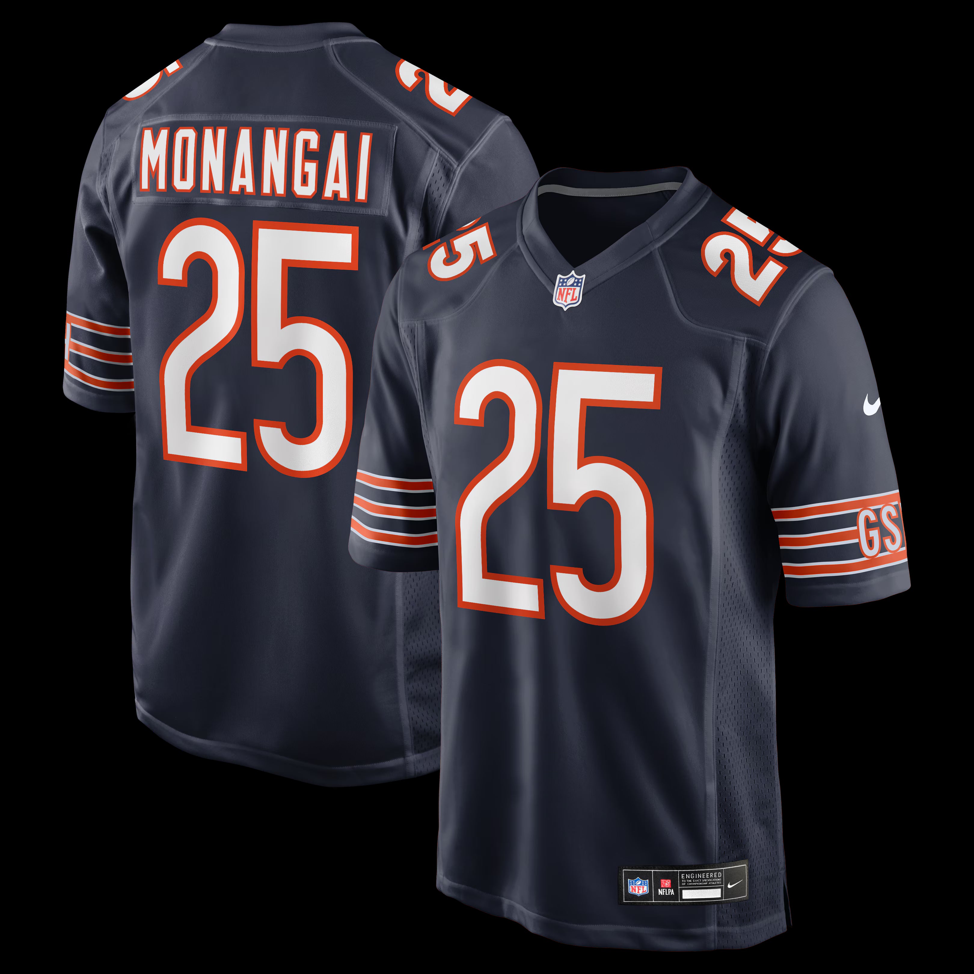 Kyle Monangai Chicago Bears Nike Team Game Jersey -  Navy