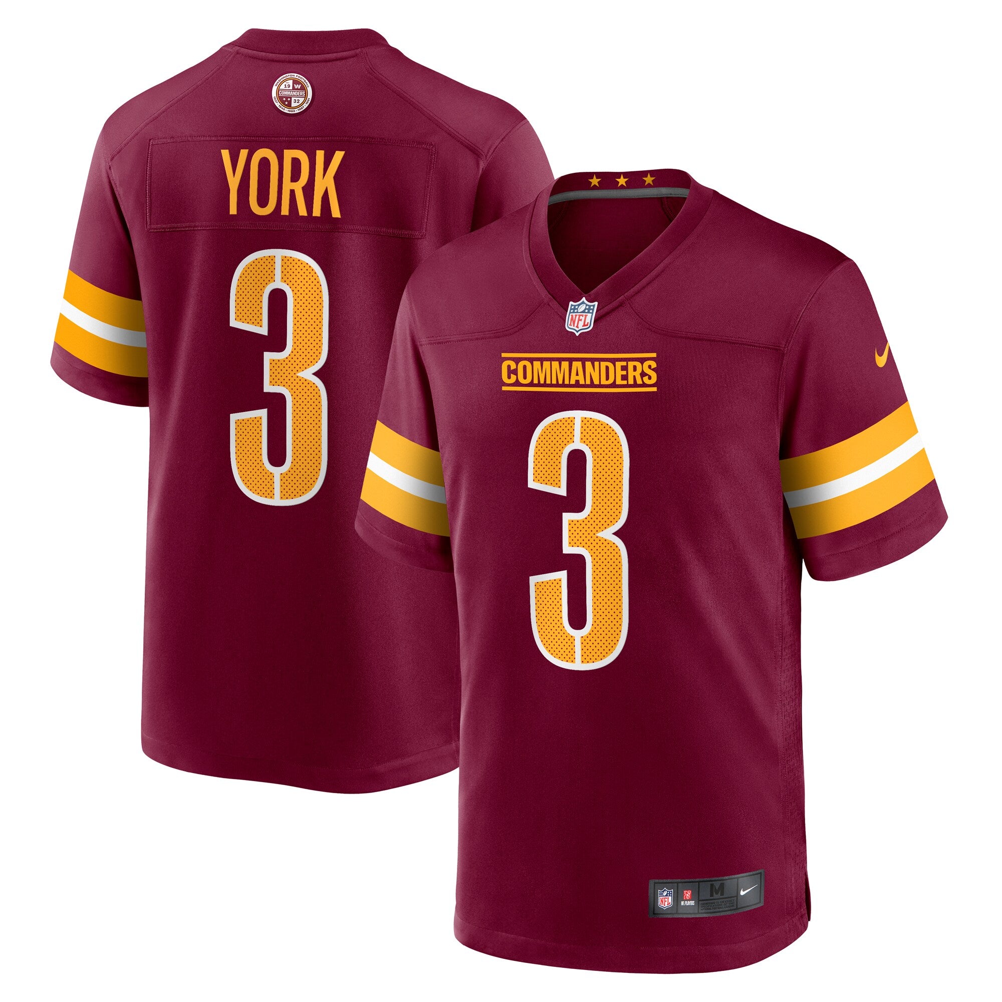 Cade York Washington Commanders Nike  Game Jersey -  Burgundy