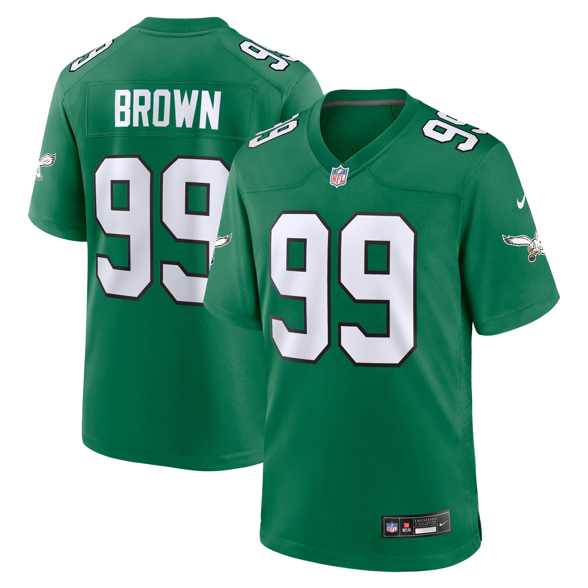 Jerome Brown Philadelphia Eagles Nike Retired Player Alternate Game Jersey - Kelly Green