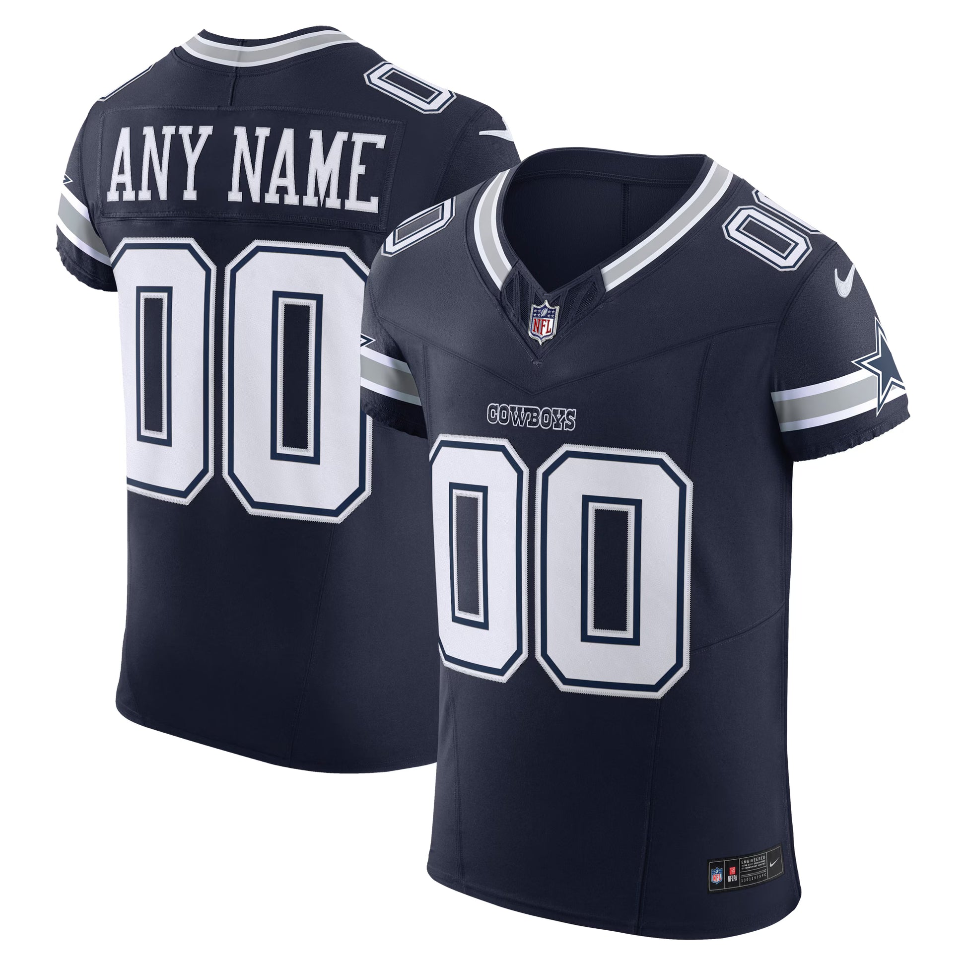 Dallas Cowboys Nike Vapor F.U.S.E. Elite Custom Jersey - Navy