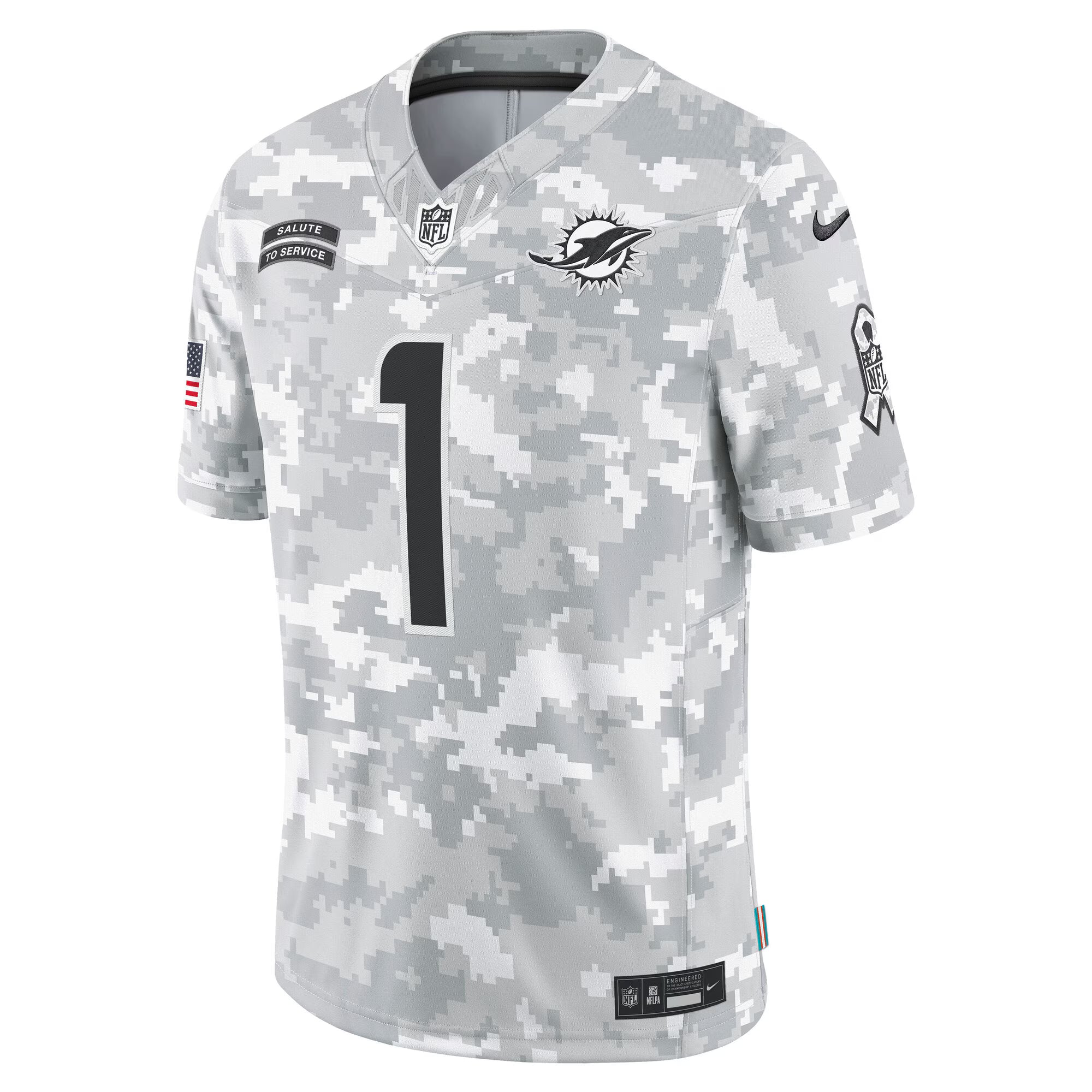 Tua Tagovailoa Miami Dolphins Nike 2024 Salute to Service Limited Jersey - Arctic Camo
