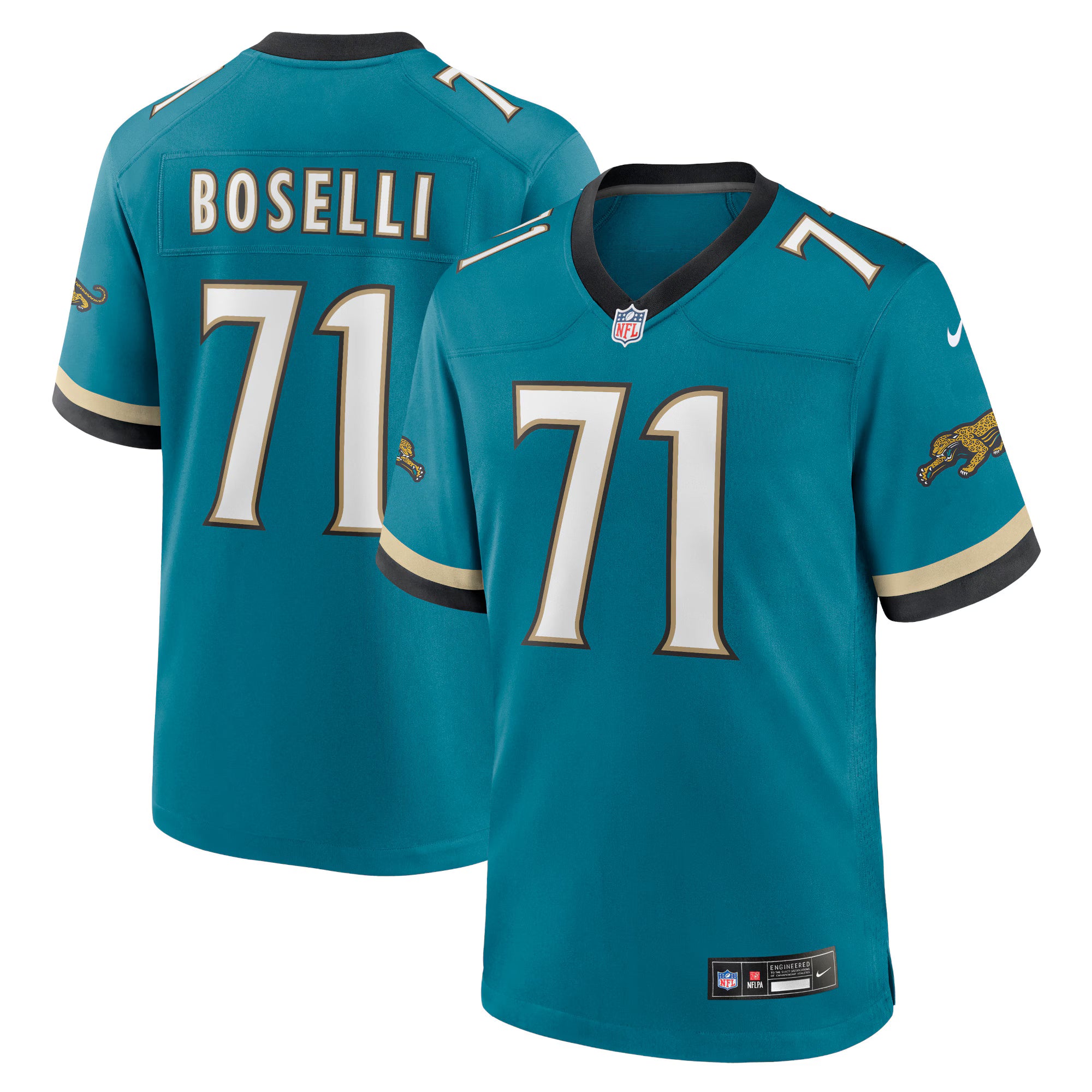 Tony Boselli Jacksonville Jaguars Nike Prowler Throwback Retired Player Game Jersey - Teal