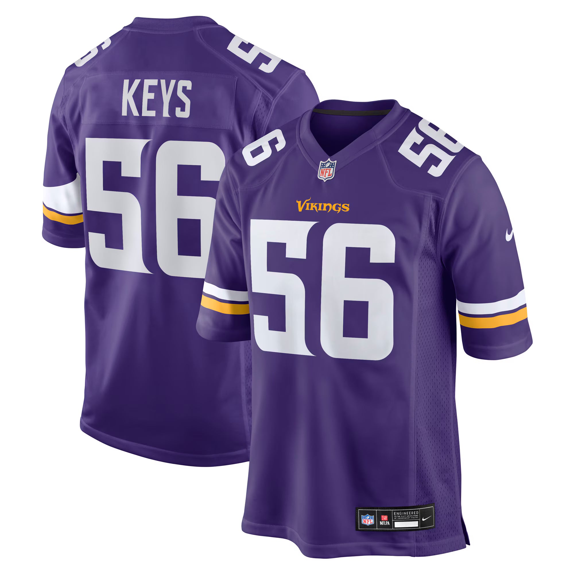 Austin Keys Minnesota Vikings Nike Team Game Jersey -  Purple
