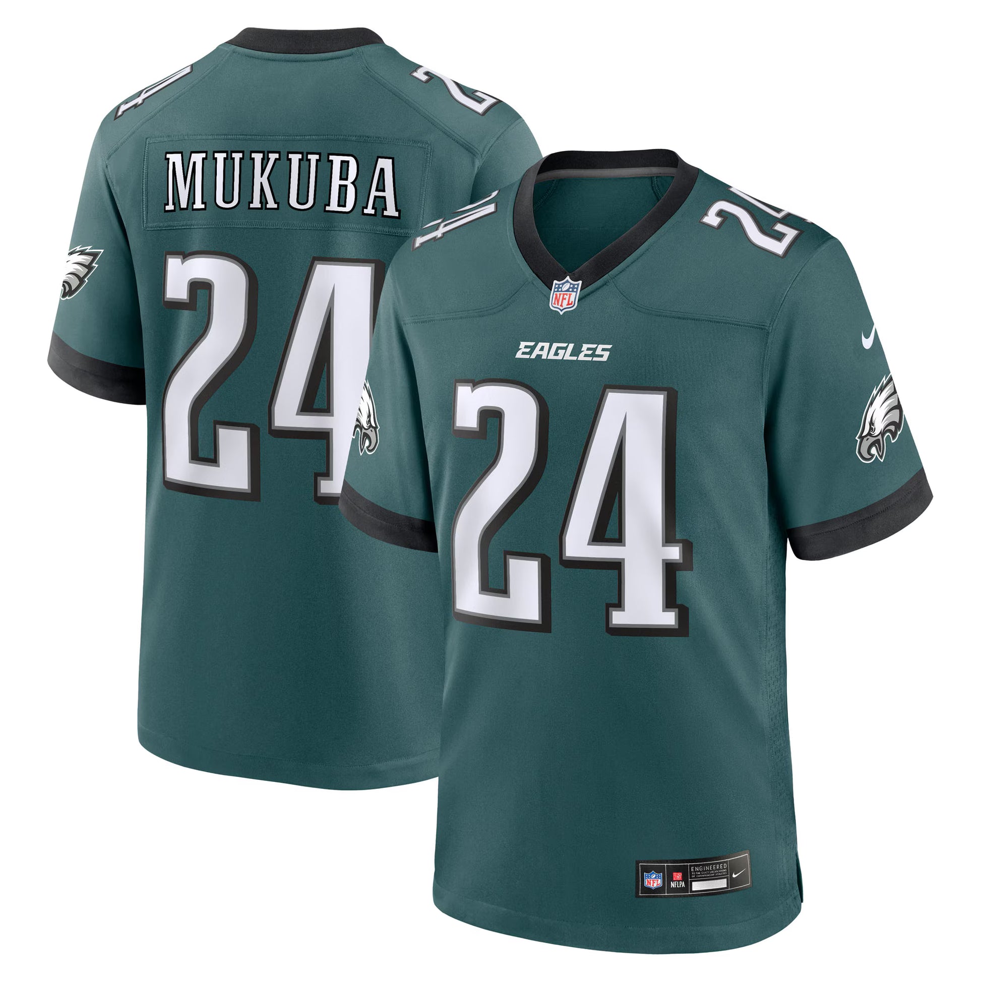 Andrew Mukuba Philadelphia Eagles Nike Team Game Jersey - Midnight Green