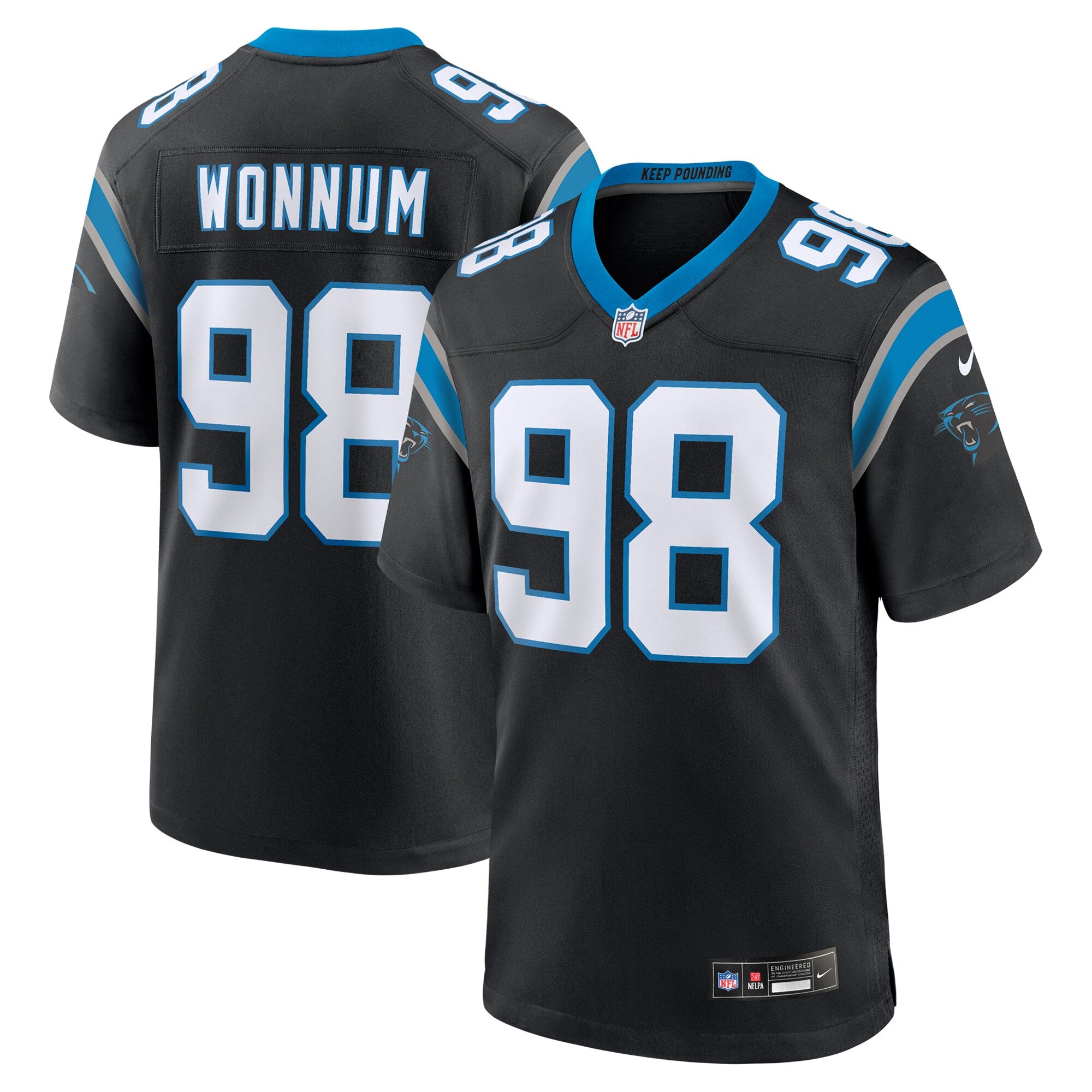 D.J. Wonnum Carolina Panthers Nike  Game Jersey -  Black