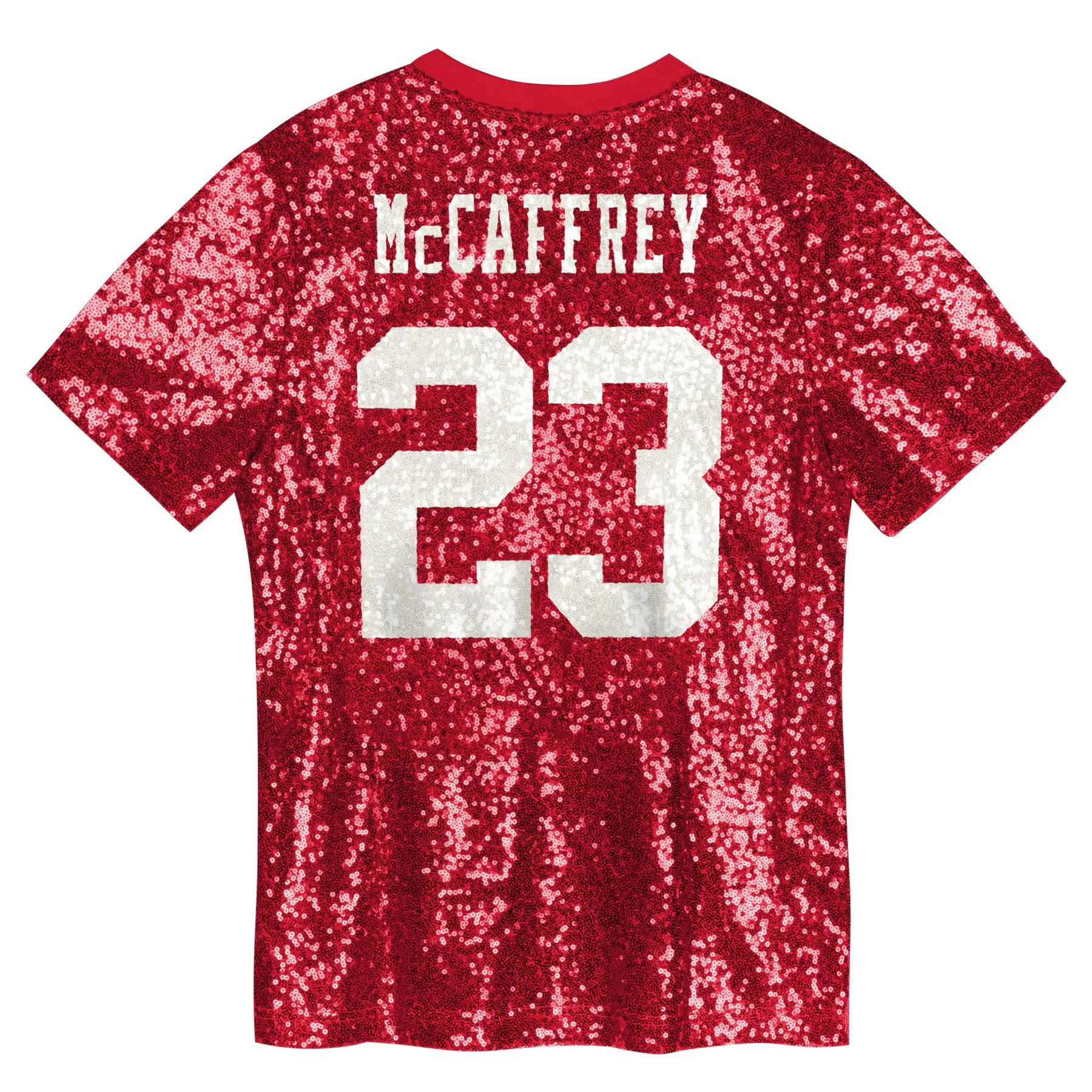 Christian McCaffrey San Francisco 49ers Women's Player Name &amp; Number V-Neck Fashion Jersey - Scarlet