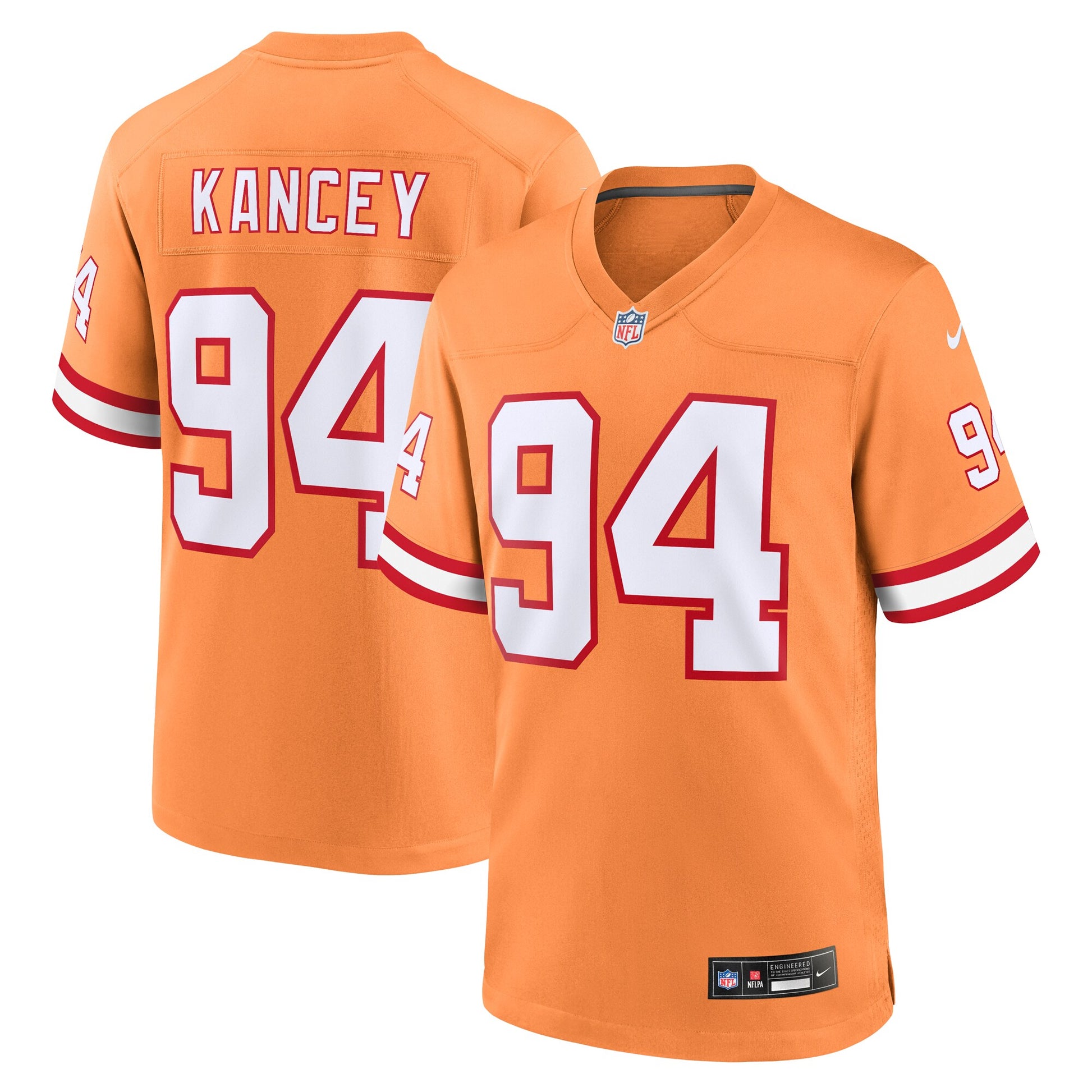 Calijah Kancey Tampa Bay Buccaneers Nike Alternate Game Jersey - Orange