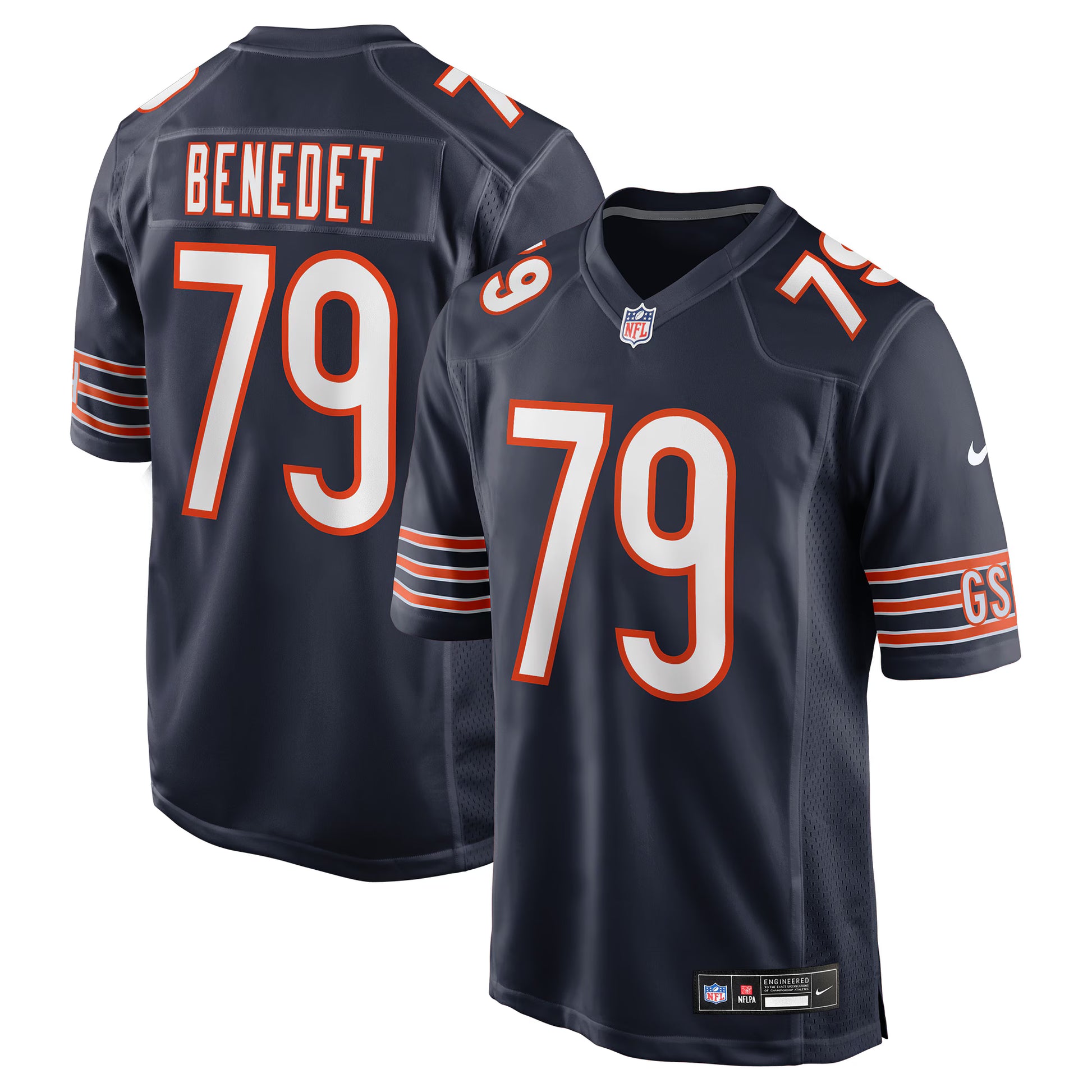Theo Benedet Chicago Bears Nike Team Game Jersey -  Navy