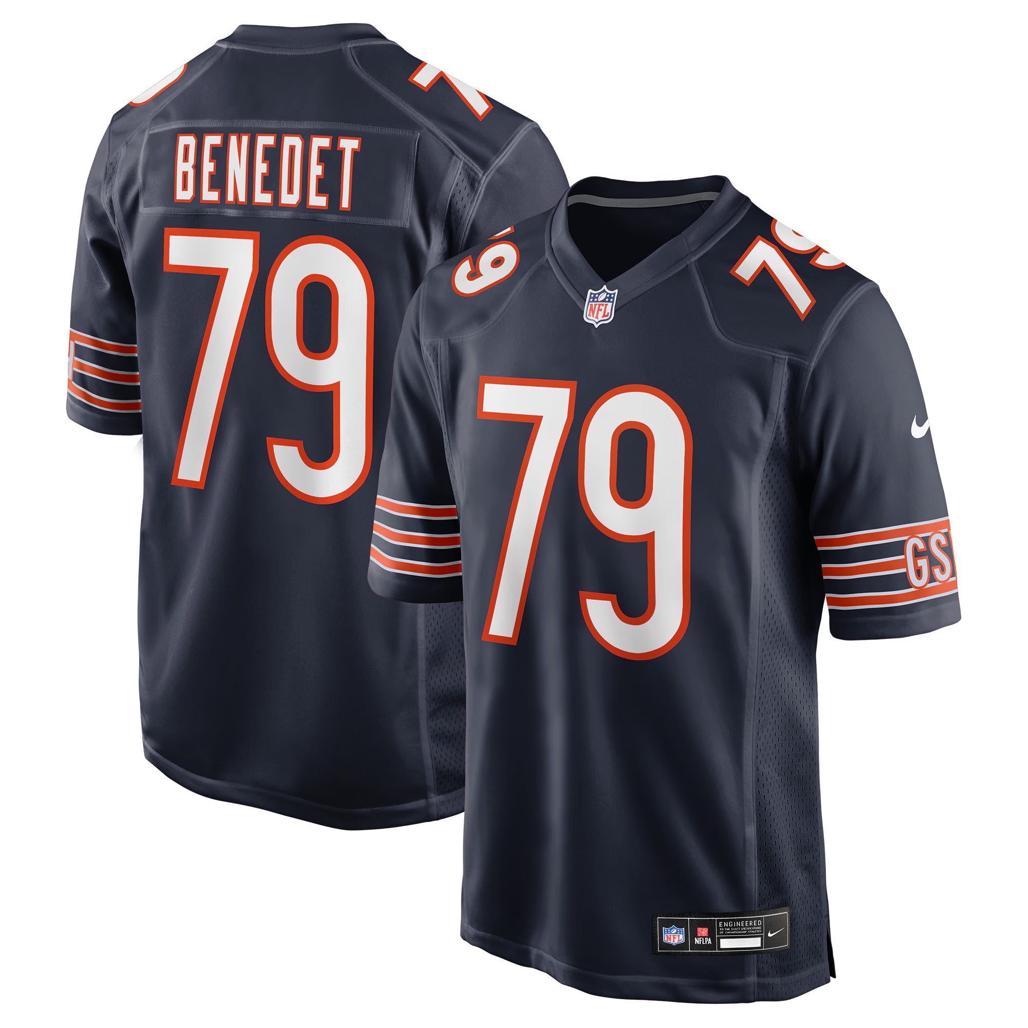 Theo Benedet Chicago Bears Nike Team Game Jersey -  Navy