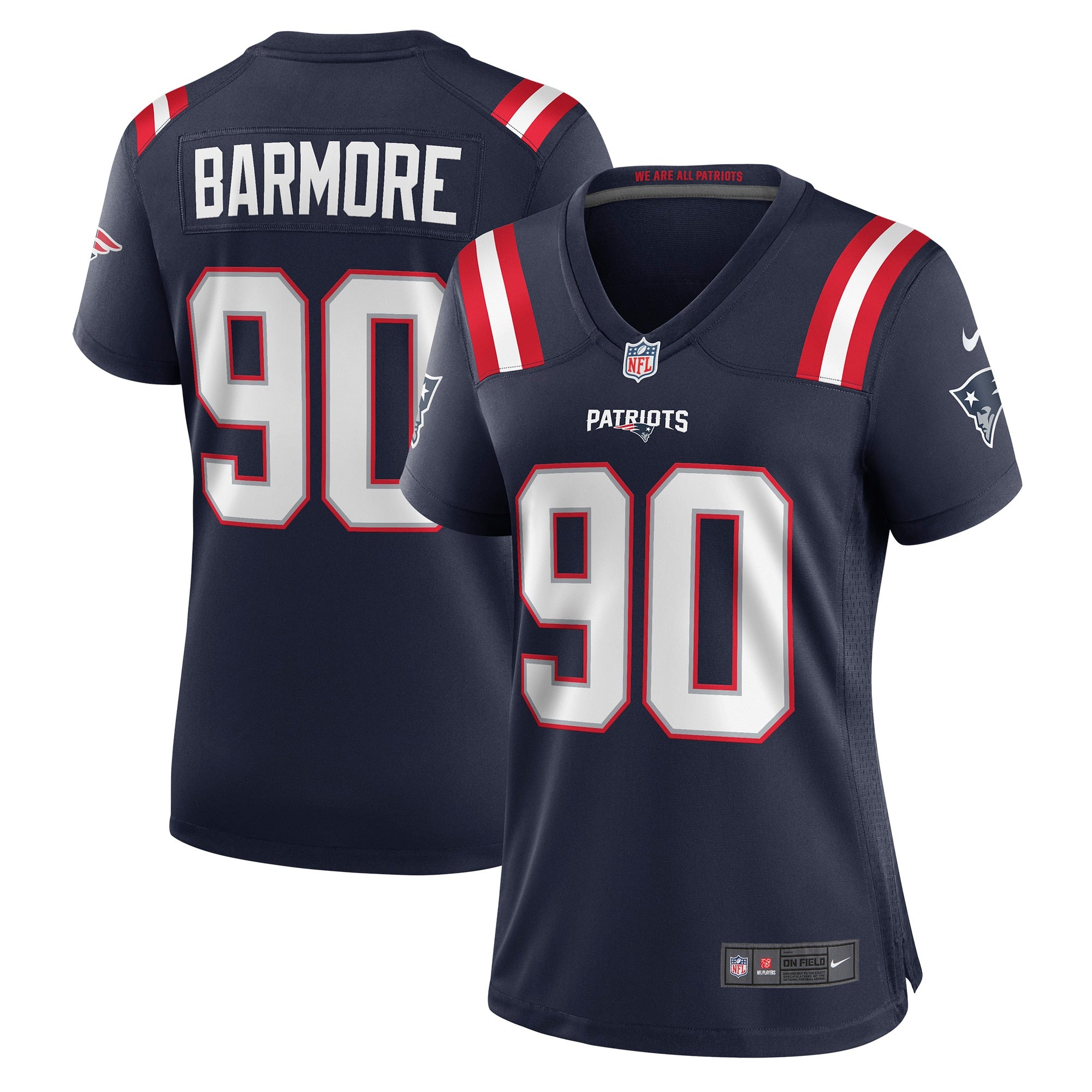 Christian Barmore New England Patriots Nike Women's Game Jersey - Navy