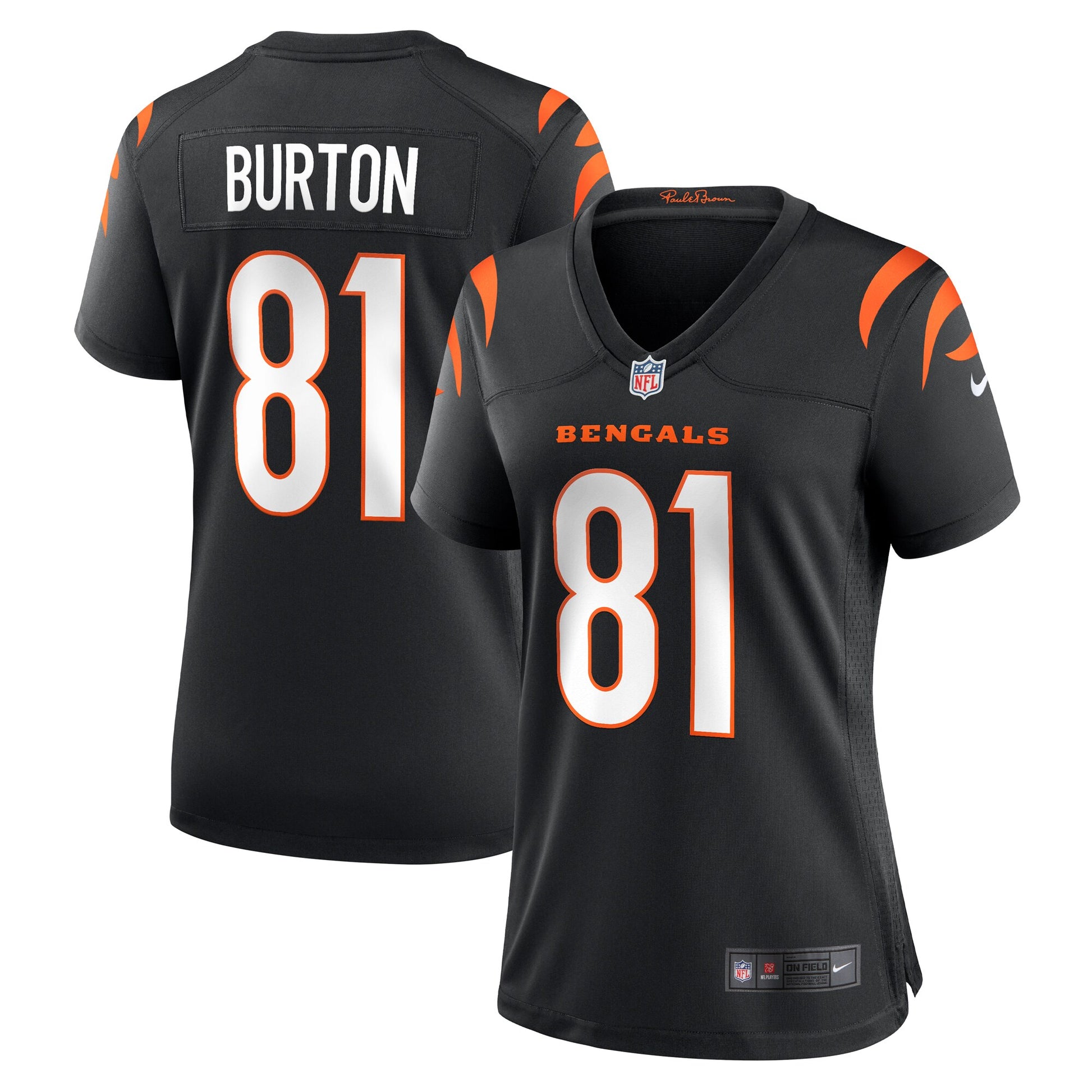 Jermaine Burton Cincinnati Bengals Nike Women's  Game Jersey -  Black