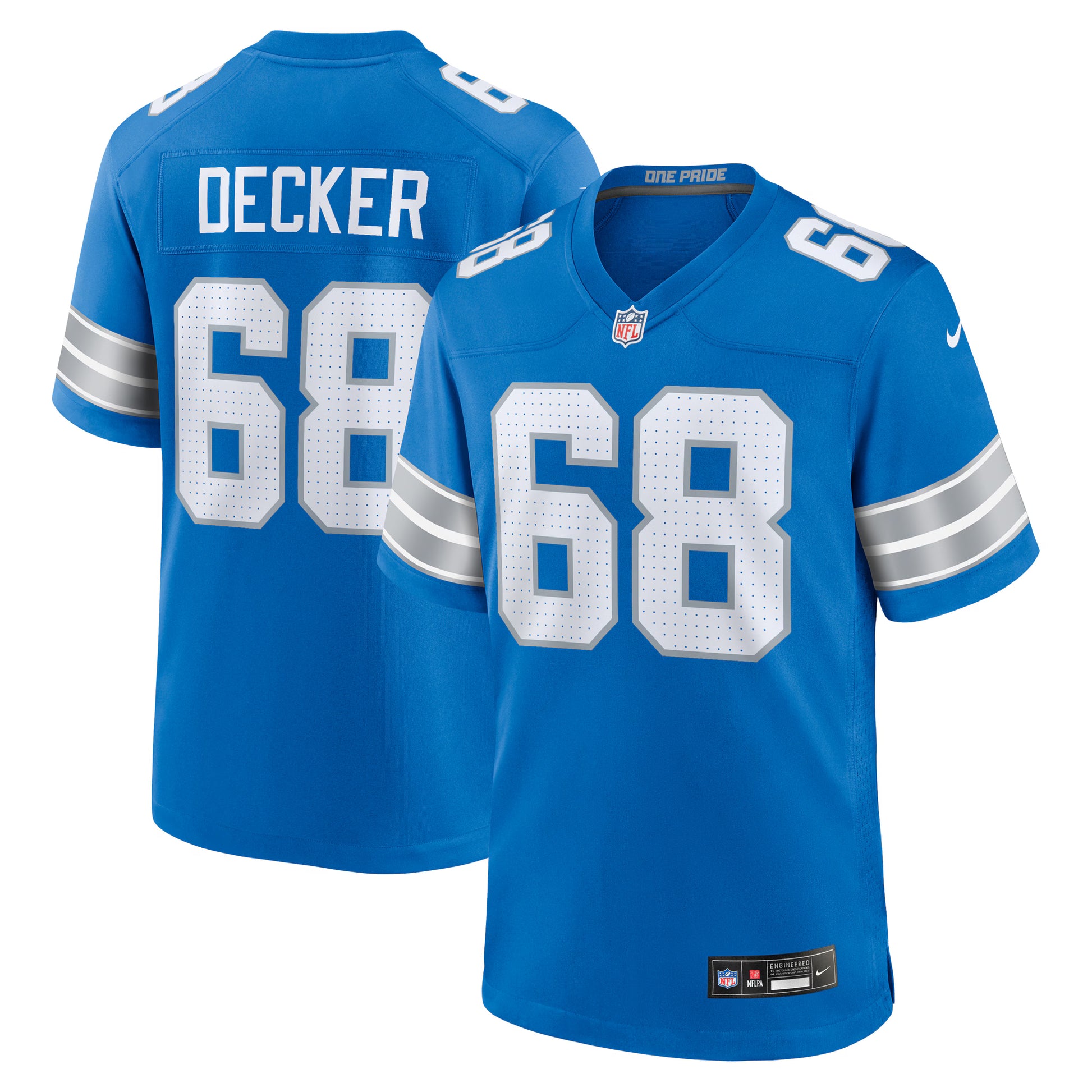 Taylor Decker Detroit Lions Nike Team Game Jersey -  Blue