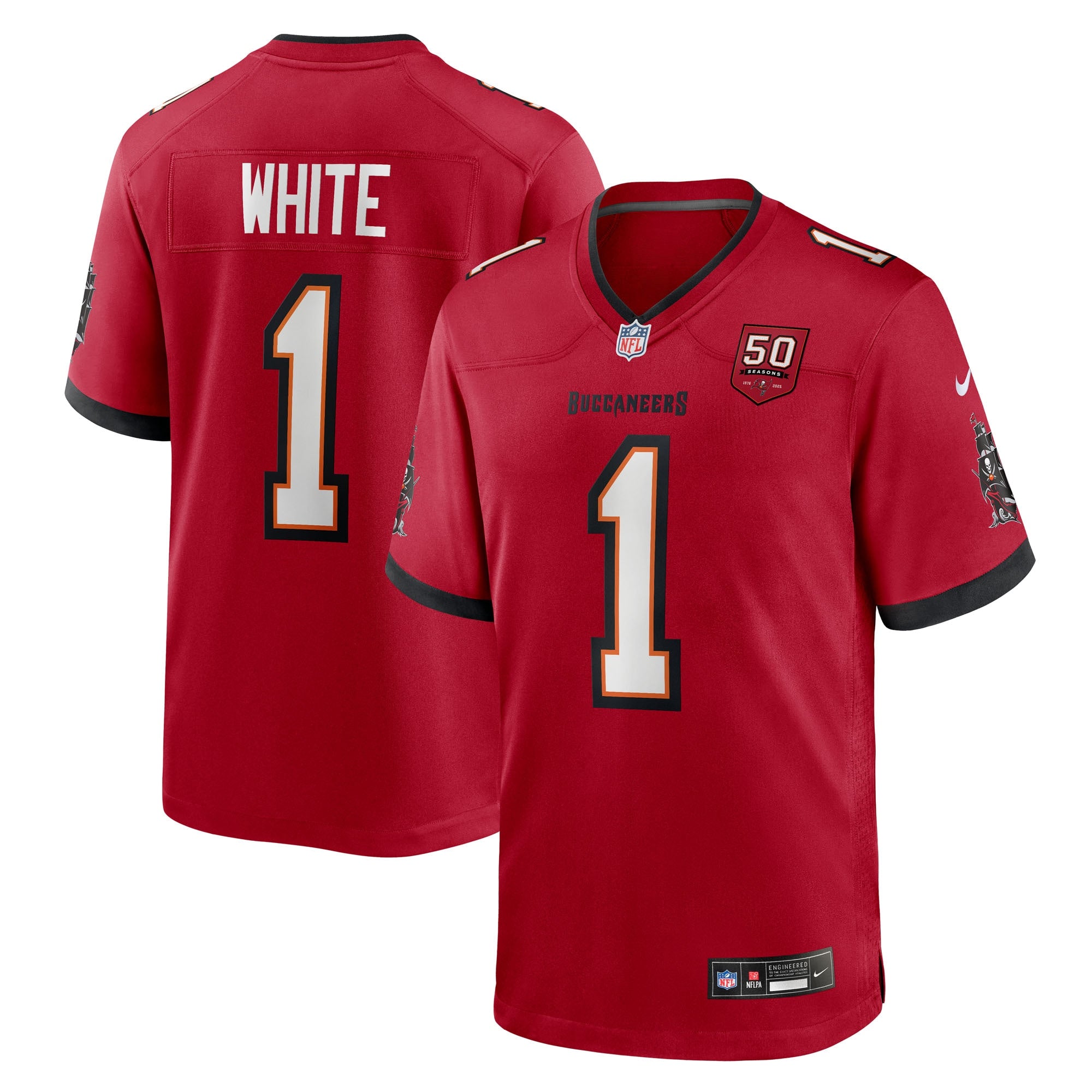 Rachaad White Tampa Bay Buccaneers Nike 50th Anniversary Team Game Jersey - Red